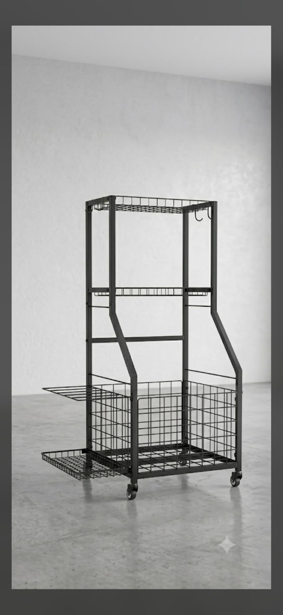 Sports Equipment Garage Organizer, Garage Ball Storage Rack for Sports with Wheels customer photo 1