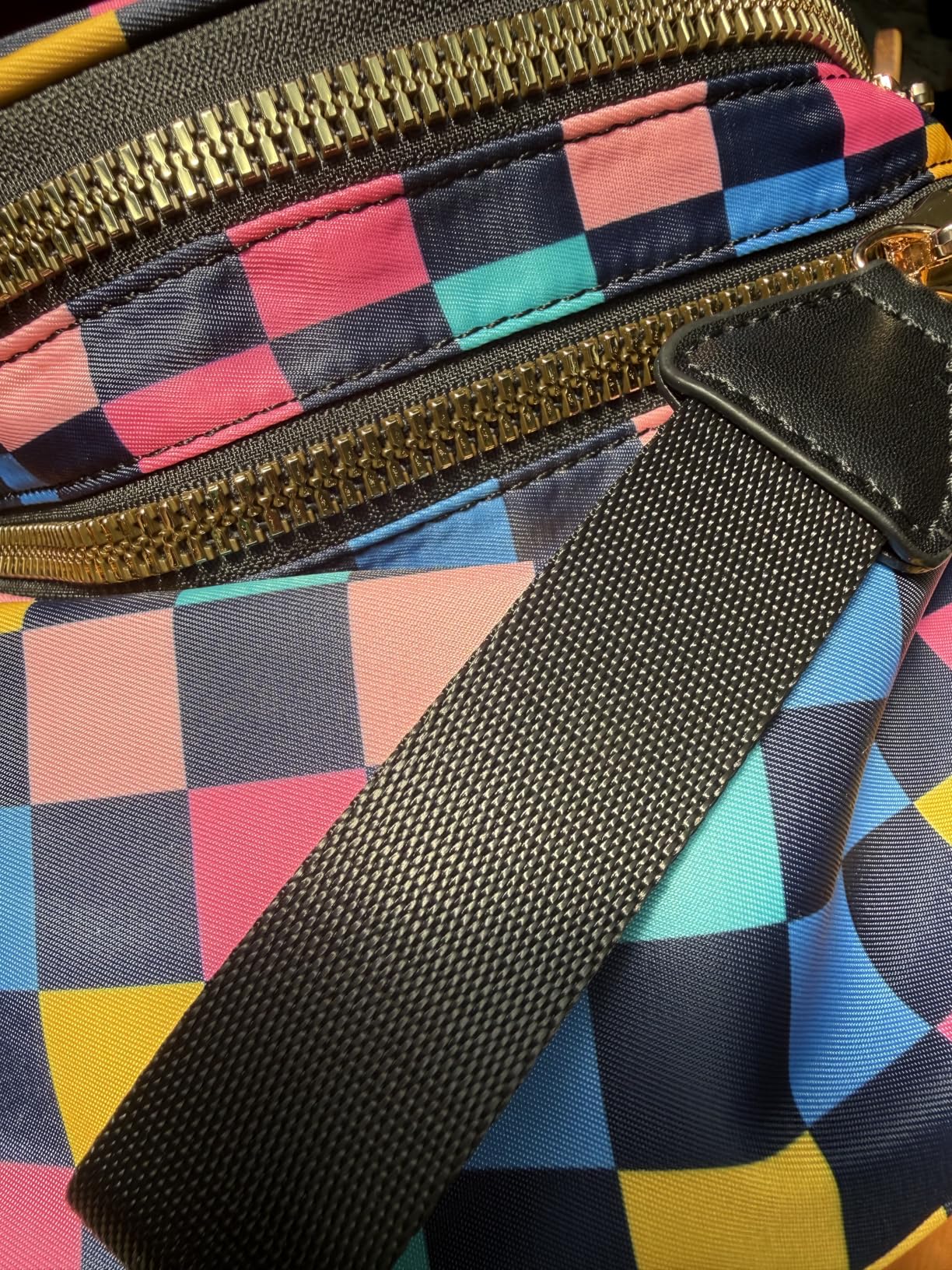 FEIBOON Spacious Checkered Nylon Crossbody Bag Bum Bag Handbags Wallets for Women customer photo 2