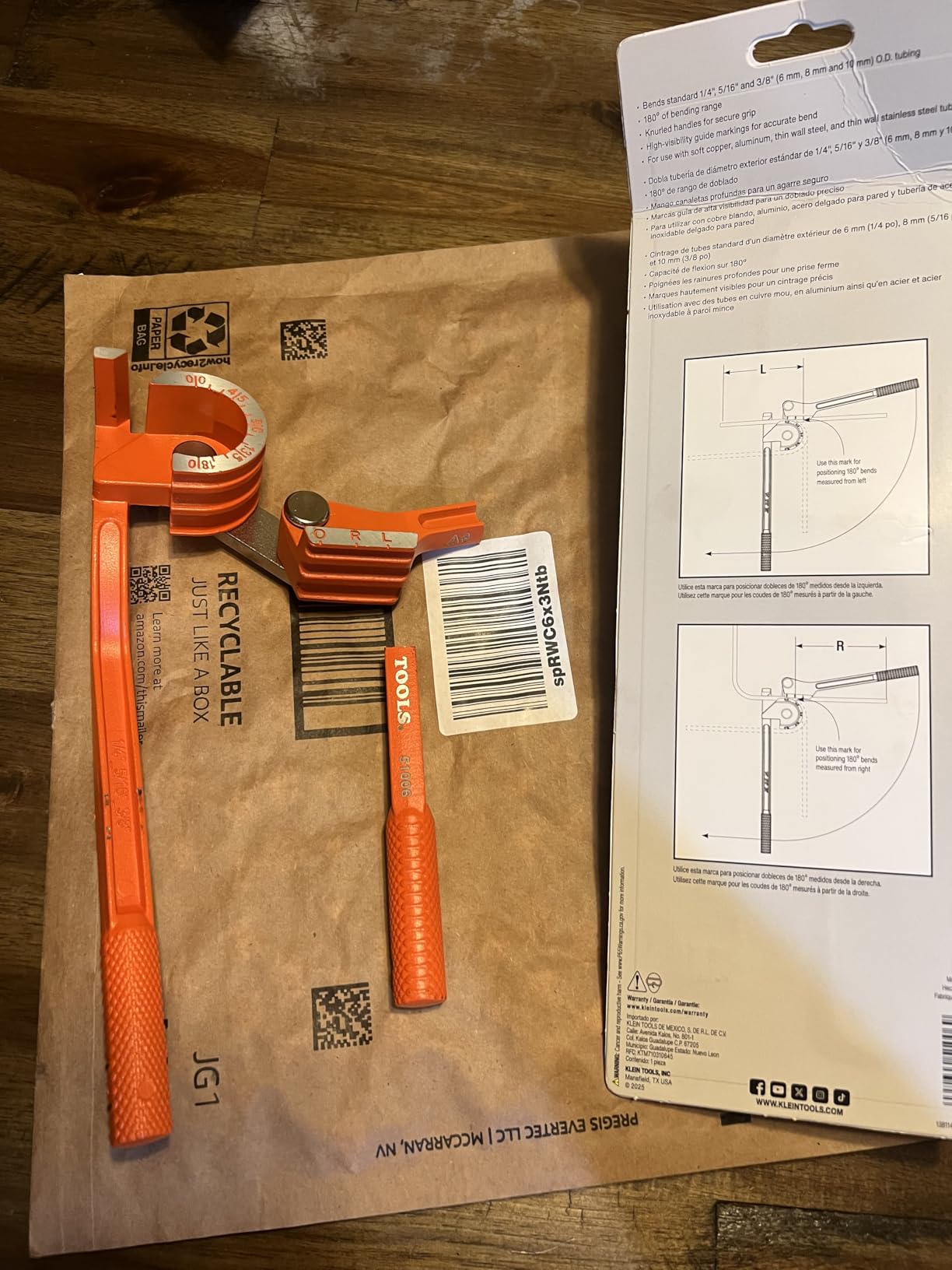 Klein Tools 51006 3-in-1 Tube Bender, 1/4, 5/16, and 3/8-Inch O.D. Tubing, Bends Soft Copper, Aluminum up to 180 Degrees customer photo 2