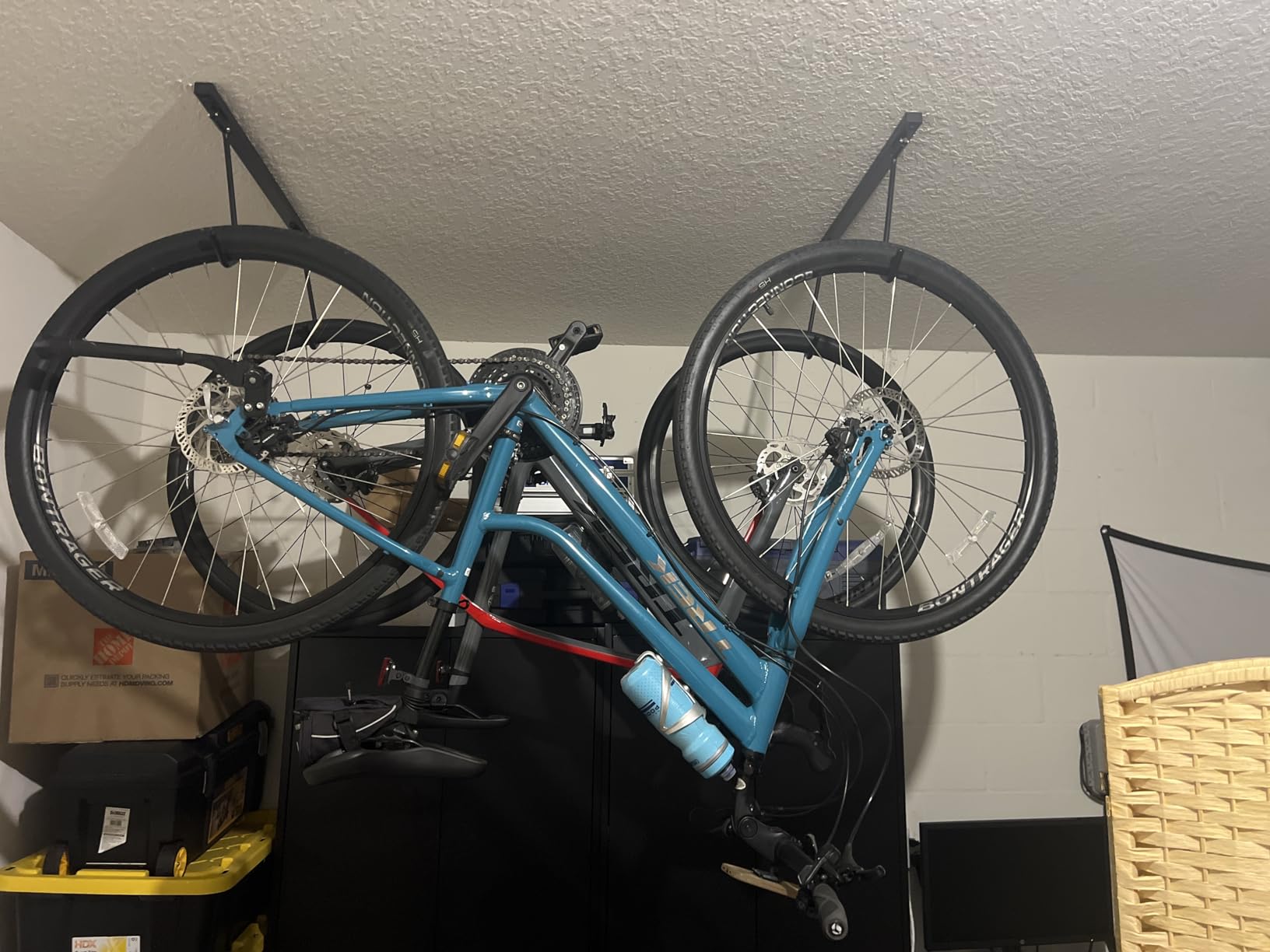 WALMANN Ceiling Mounted Bike Rack for Garage, Ceiling Bike Storage | Space Saving, for 2 Bikes(Horizontally)/4 Bikes(Vertically), Adjustable Bike Hooks for Road, Mountain Bikes customer photo 2