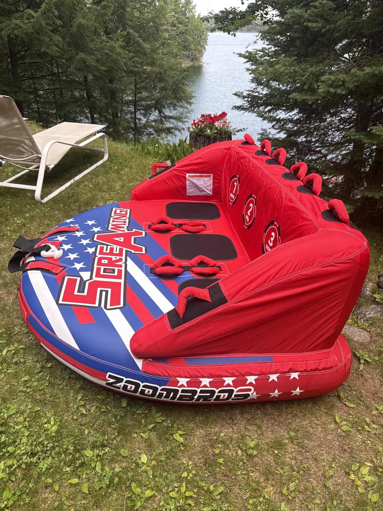 Towable Tubes for Boating 2-3 Person, Front/Back Tow Points Sofa Style Boat Tubes and Towables, Holds 340-510 lbs Large Capacity, Premium Nylon Cover for Adults customer photo 2