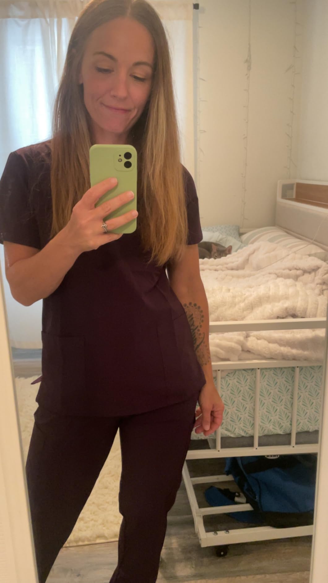 COZYFIT Scrubs for Women Set - V-Neck & Straight Leg Pants with 9 Pockets | Water-Resistance, Unisex Workwear, Easy Care, For Nurses, Clinics, Long Shifts, Daily Medical Uniforms customer photo 1