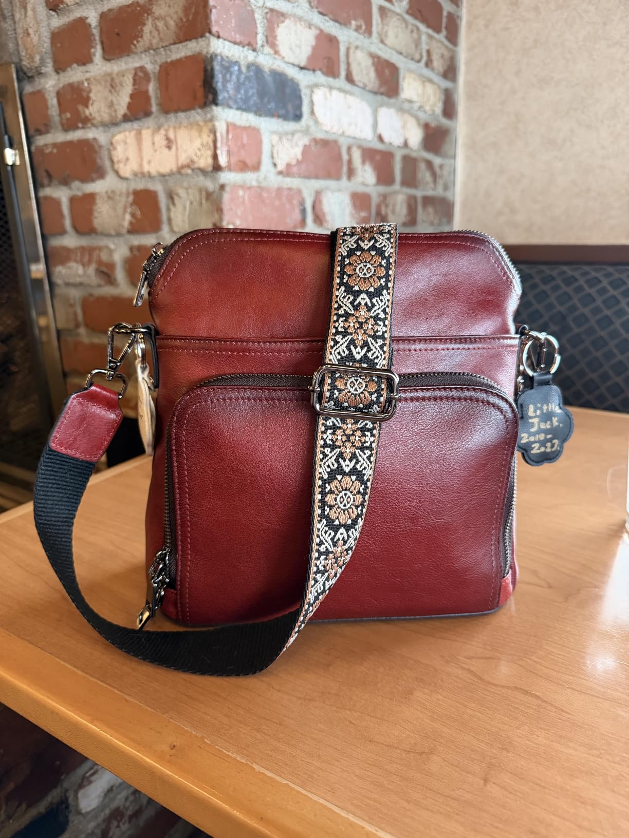 Iswee Leather Crossbody Bags for Women Multi Pockets Medium Shoulder Bag Lightweight Functional Travel Purse customer photo 2