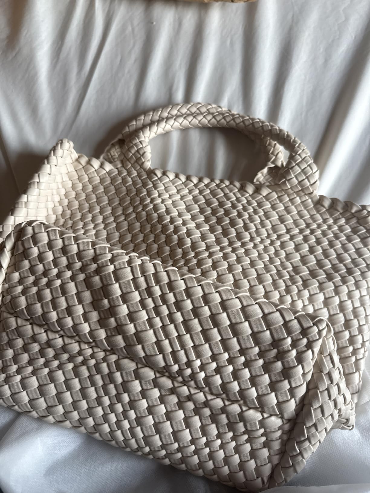 Hand Woven Bag Tote BagS For Women Top Handle Shoulder Vegan Leather Large Travel Beach Hobo Handbag customer photo 1