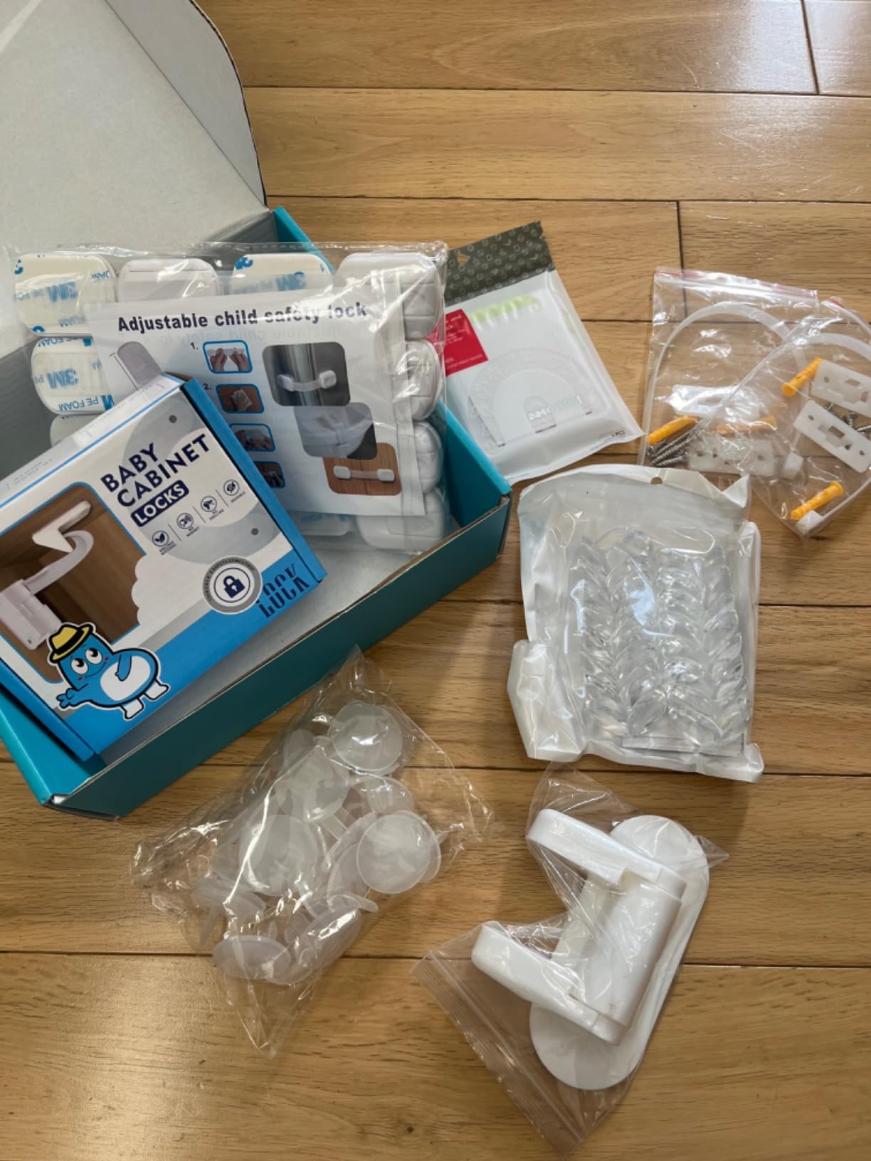 66 Pack Baby Proofing Kit | 12 Hidden Cabinet Drawer Locks, 8 Adjustable Latches, 26 Outlet Covers, 16 Corner Guards, 2 Anti Tip Furniture Anchors Kit, 1 Sliding Door Lock & 1 Door Lever Lock customer photo 2