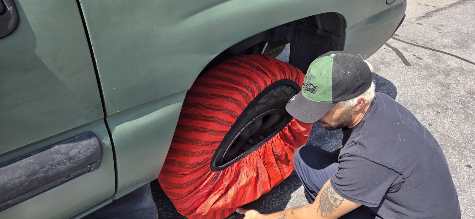 ISSE Classic Snow Socks for Tires. Designed for All Tire Brands. Textile Chain Replacement for Optimal Traction in Snow & Ice. Easy Install. Emergency Winter Safety Solution, Multi-Season Use. Size 66 customer photo 2