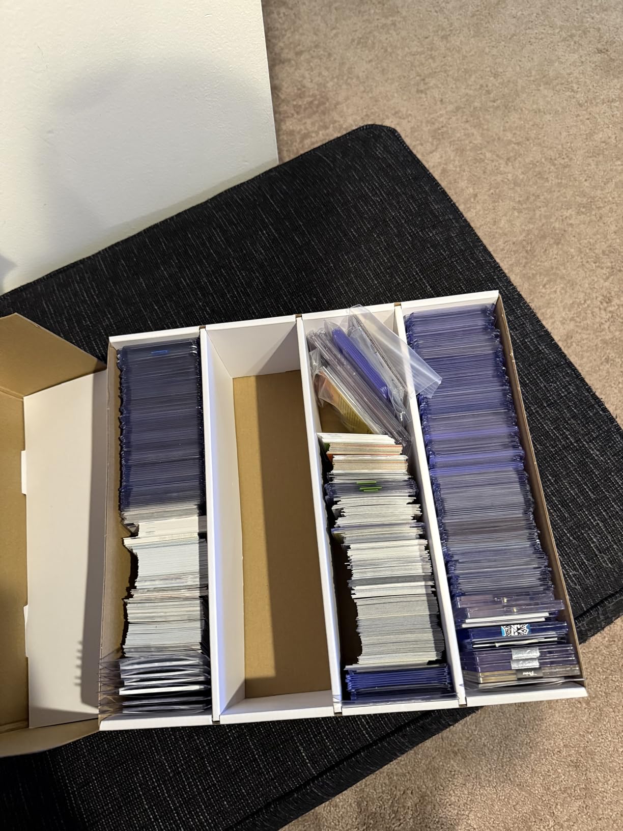 4 Pack Sports Card Boxes 3120 Count Cardboard Card Storage Box White Bulk Card Storage Baseball Card Boxes with 10 Dividers Sports Cards Storage Box for Card Game Baseball Card Storage Boxes customer photo 2