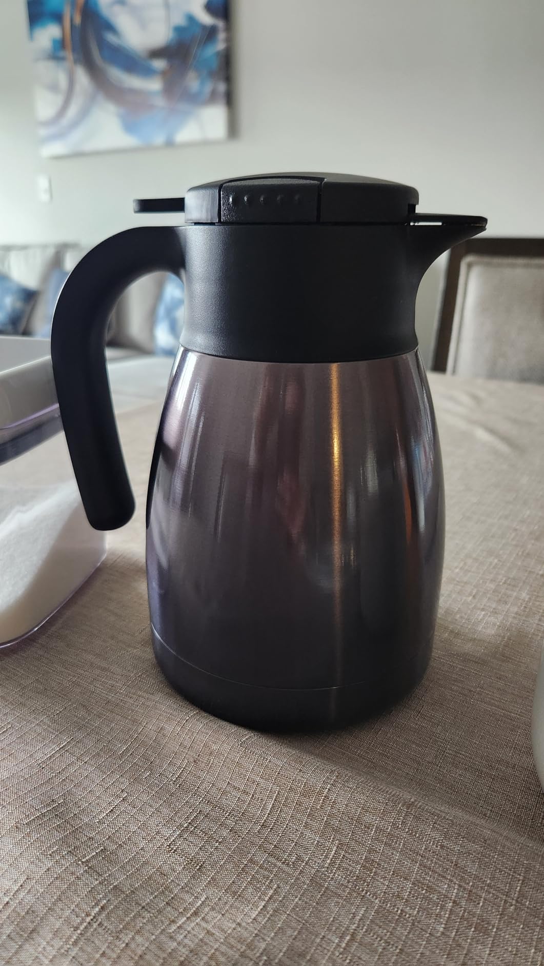 74Oz Thermal Coffee Carafe, Insulated Stainless Steel Coffee Carafes for Keeping Hot/Double Walled Vacuum Thermal Carafe (Silver, 2.2L) customer photo 2