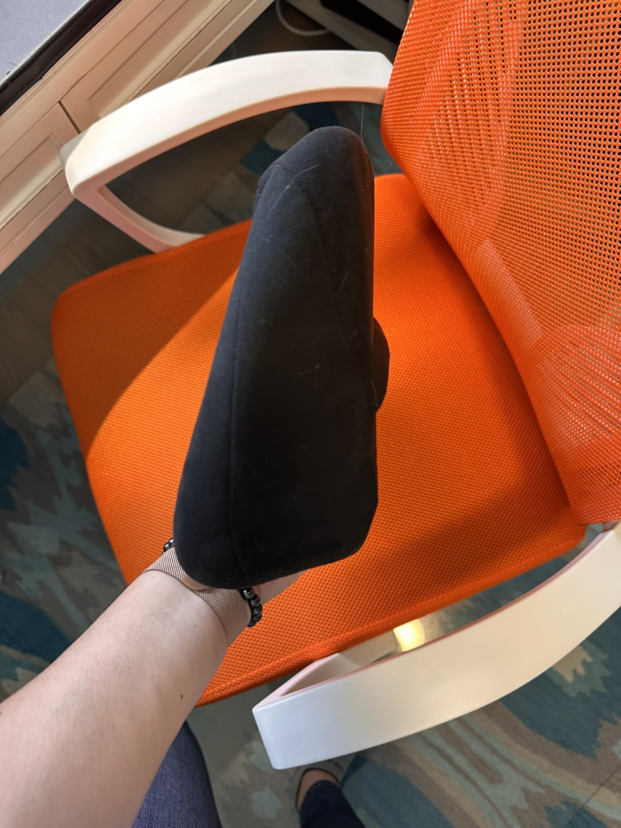 Lumbar Support Pillow, Back Pain Relief Cushion, fits tightly around the waist, Memory Foam, Skin-friendly Suede Fabric, fit Car Drive, Office chair, Rest seat, Improve Posture, Portable, 15.5''Lx 8.7''H customer photo 2