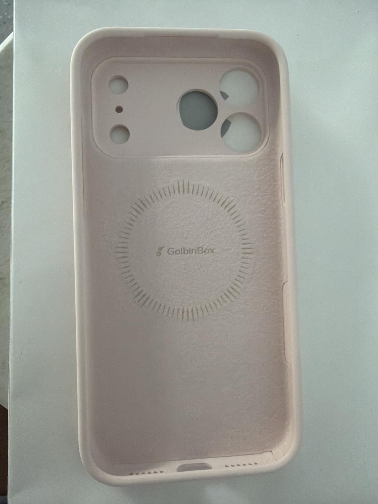 GolbinBox Magnetic for iPhone 13/14 Case, Silicone Cover, Chalk Pink customer photo 1