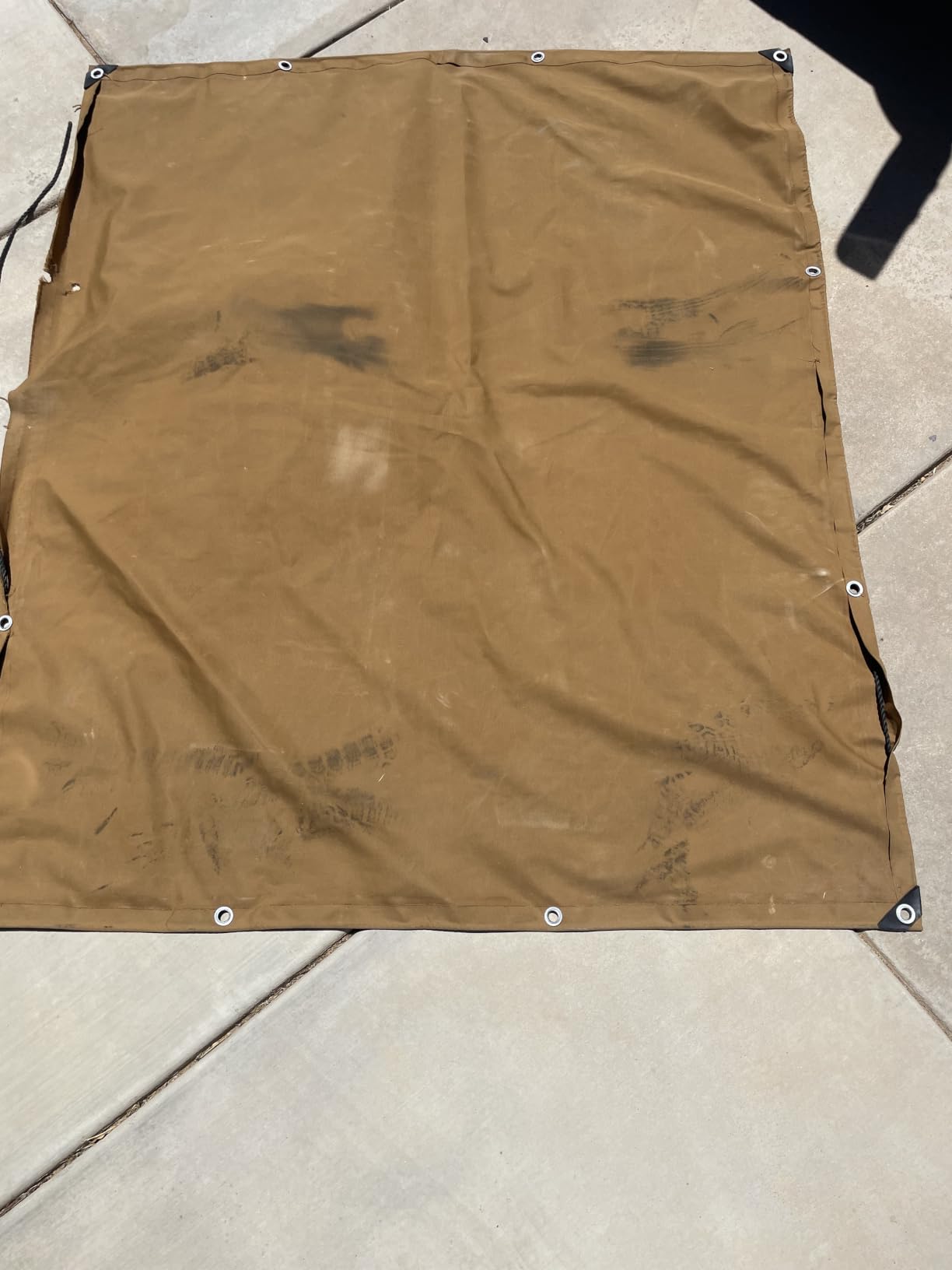 5x6 Feet 16oz Small Heavy Duty Canvas Tarp Water-Resistant | Tan Tarpaulin with Grommets,Tear Resistant, Durable, Multipurpose Protective Tarp Cover for Outdoor,Camping,Tent,Car customer photo 2