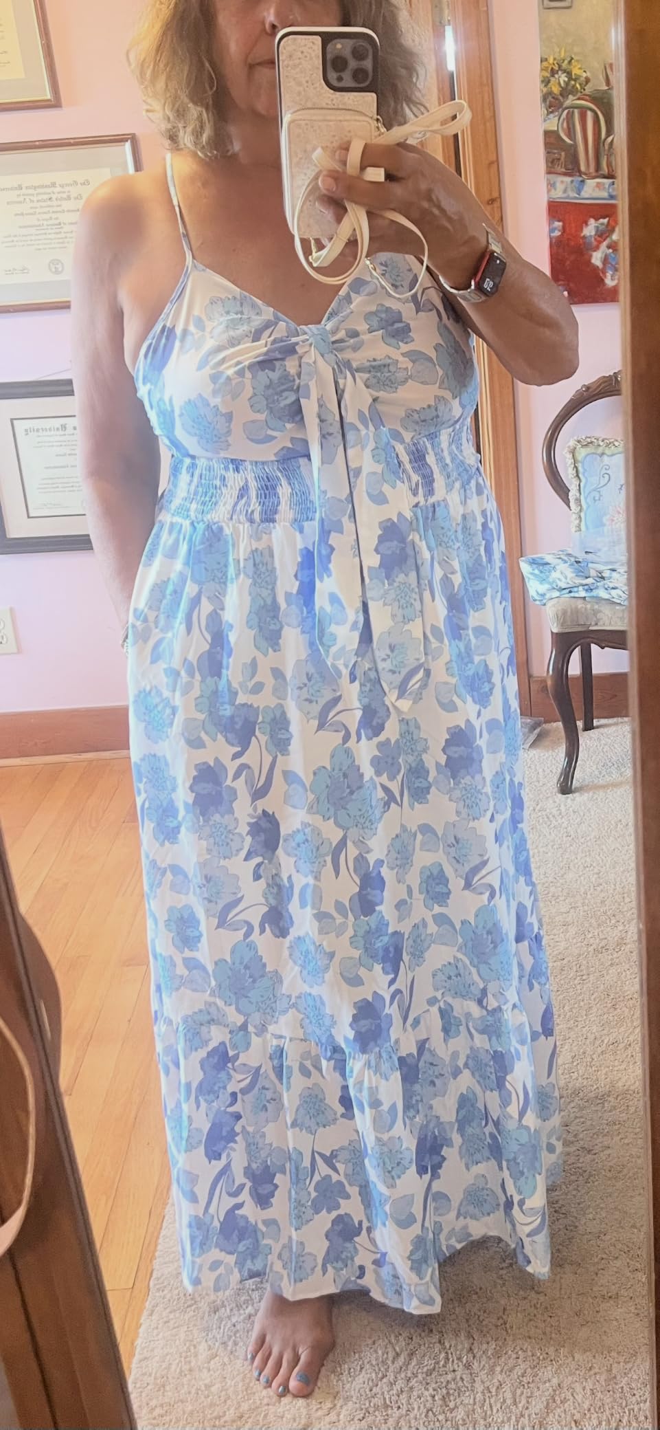 GRACE KARIN Womens Summer Floral Maxi Dresses 2026 Long Flowy Boho Dress Beach Vacation Sundresses Casual Clothes with Pocket customer photo 2