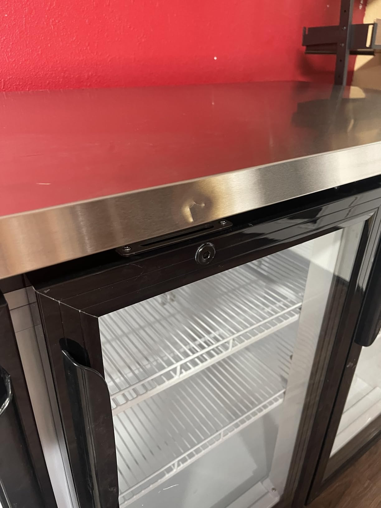 BODEGA BODEGACOOLER Commercial Bar Cooler with 3 Glass Doors, 20.5 Cu.Ft Back Bar Beverage Refrigerator for Beer Soda Wine,LED Lighting With Stainless Steel Top,Casters Kitchen Buffet Table Use customer photo 2
