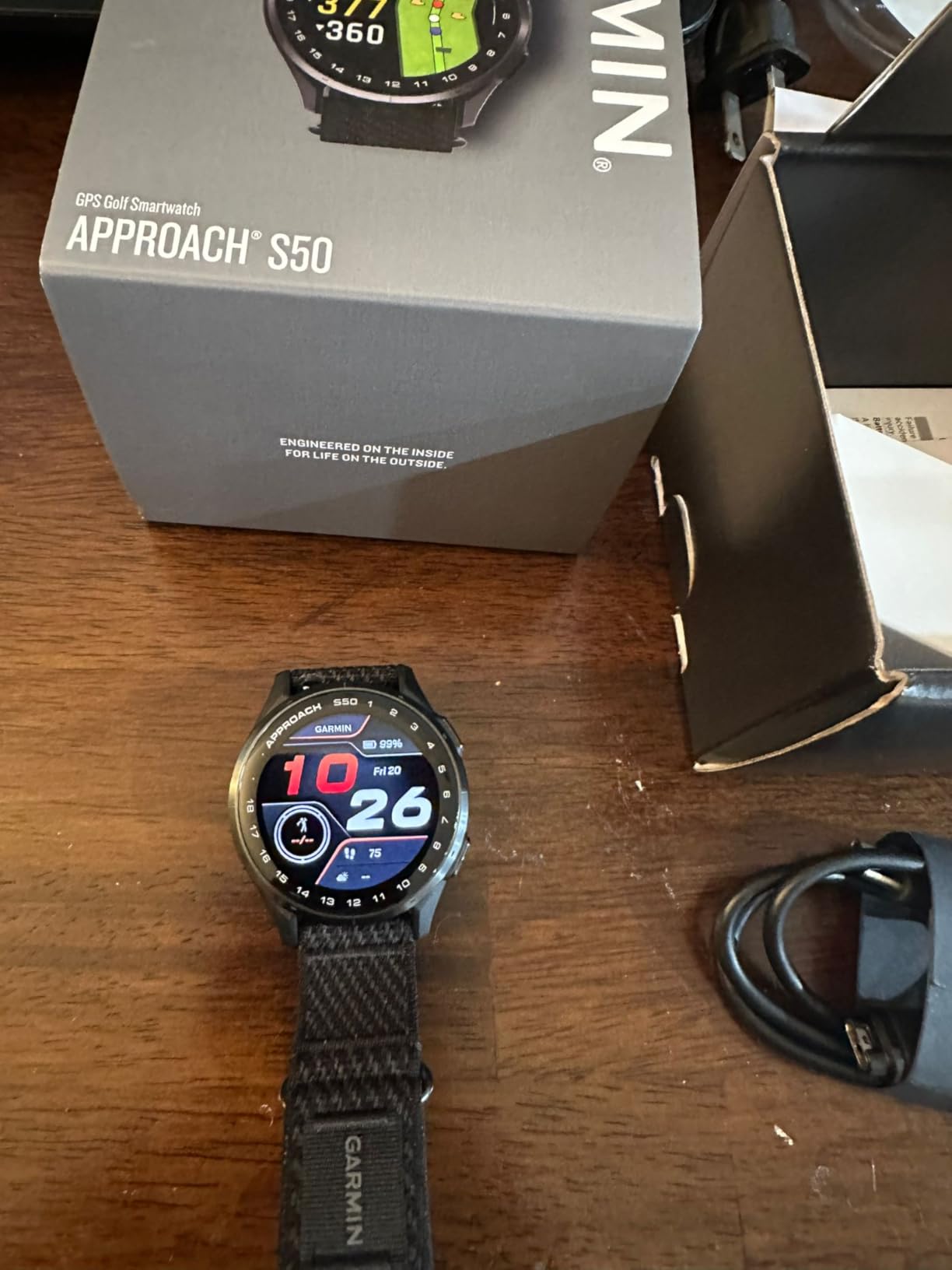 Garmin Approach S50, Golf GPS Smartwatch, 43mm, Ivory | Health & Wellness Features, Preloaded Activity Profiles, On-Course Features, PlaysLike Distance customer photo 1