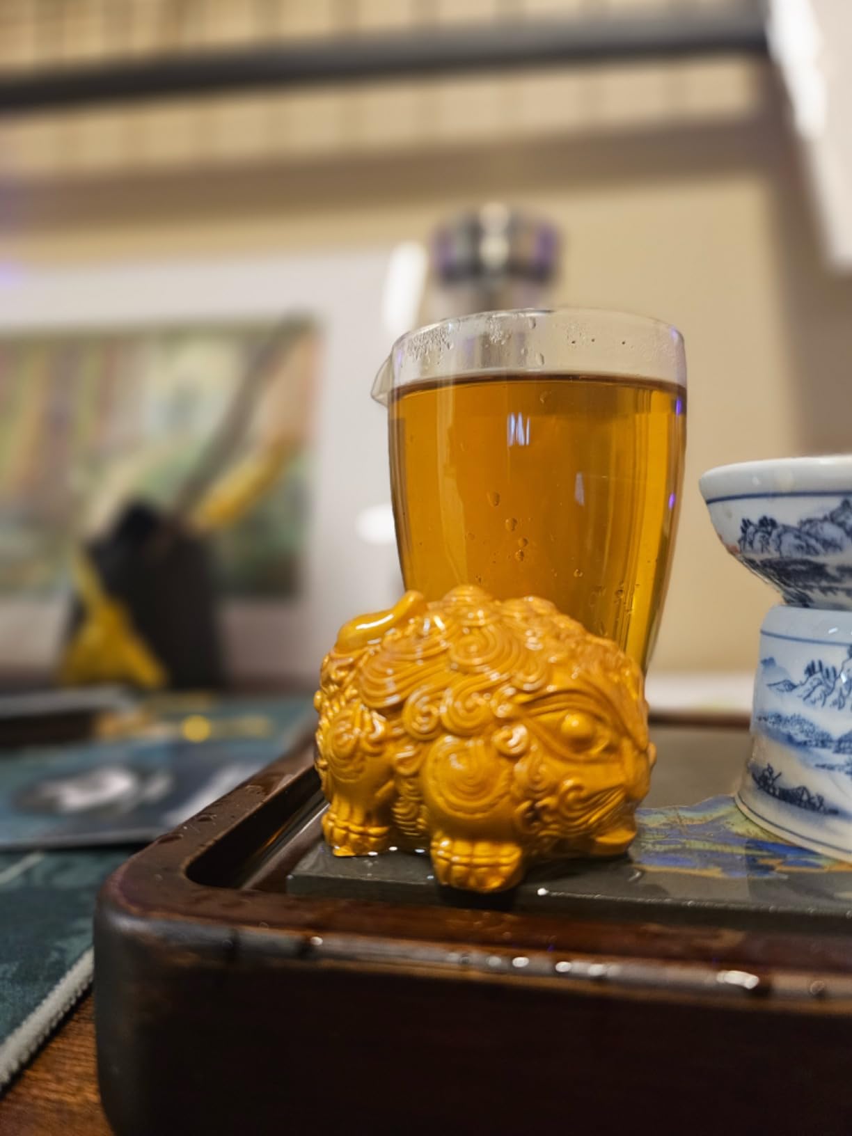 ICHAG Tea Pet Small Figurine, Color Changing Chinese Teapet for Desk Decoration, Cute Kungfu Teas Ornament Accessories with Feng Shui Good Luck Charm, Gifts for Tea Lover Friends (Fish) customer photo 2
