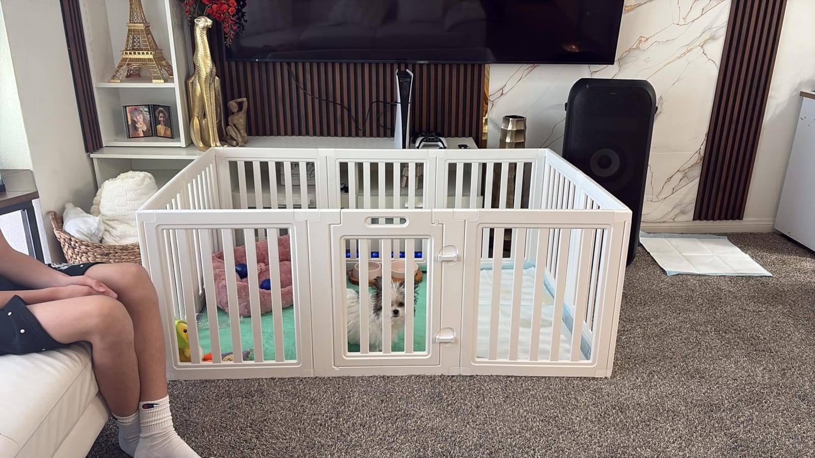 Dog Playpen Indoor,Puppy Playpen,White 23.6