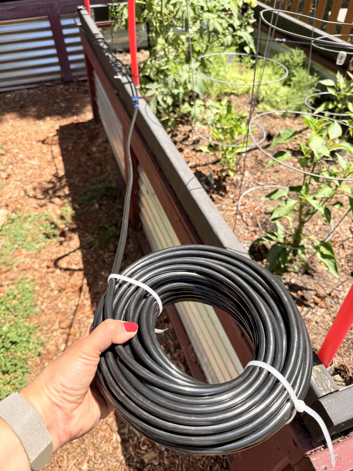 Thiswing 360° Adjustable Drip Irrigation System with 16 Nozzles | 50 FT Automatic Watering System Kit, Raised Bed Sprayer, Plant Misters for Outside Patio, Garden, Yard, Lawn, 5/16