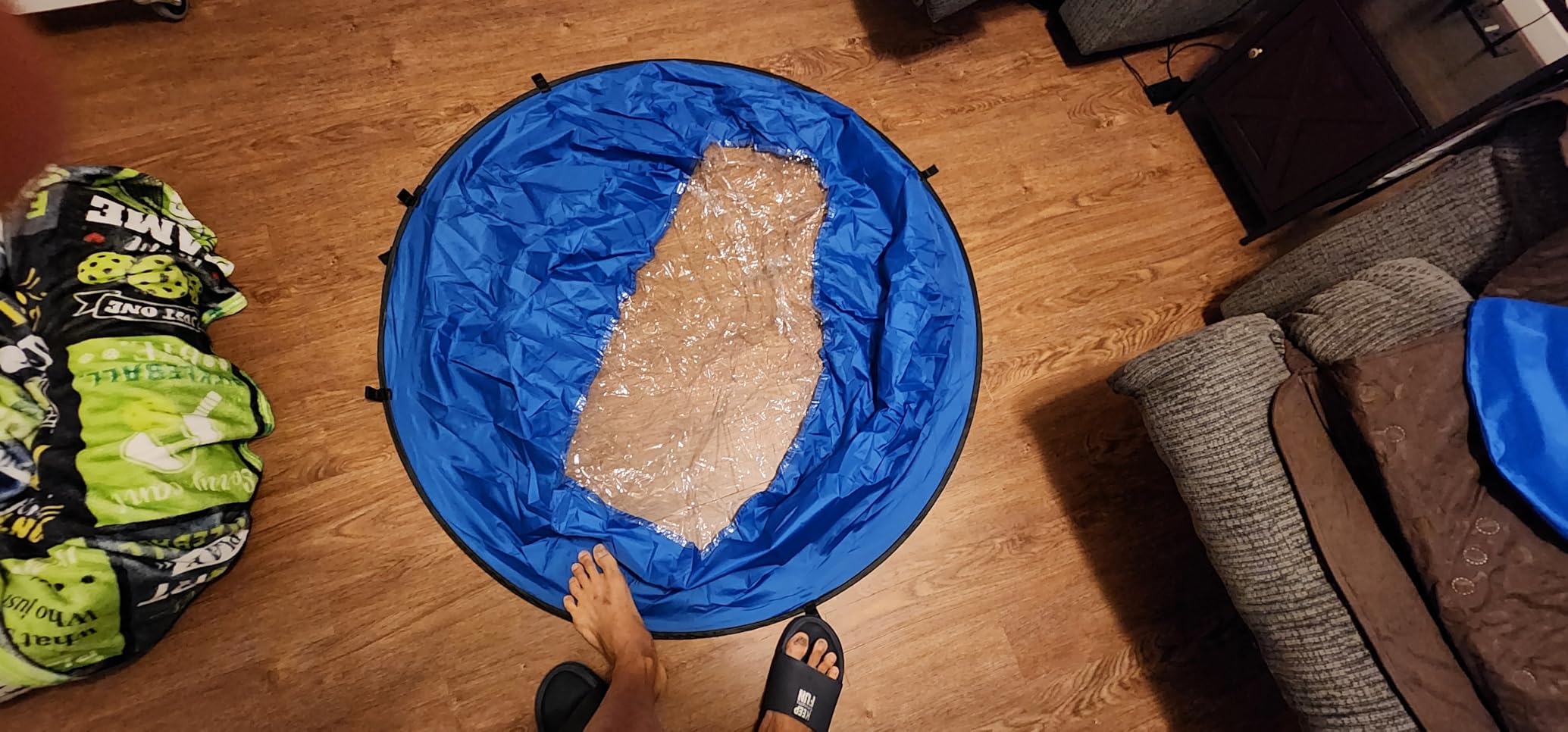 Kayak Wind Sail, Portable Foldable Durable Wind Sail with Transparent Window for Kayak Canoes (Blue) customer photo 1