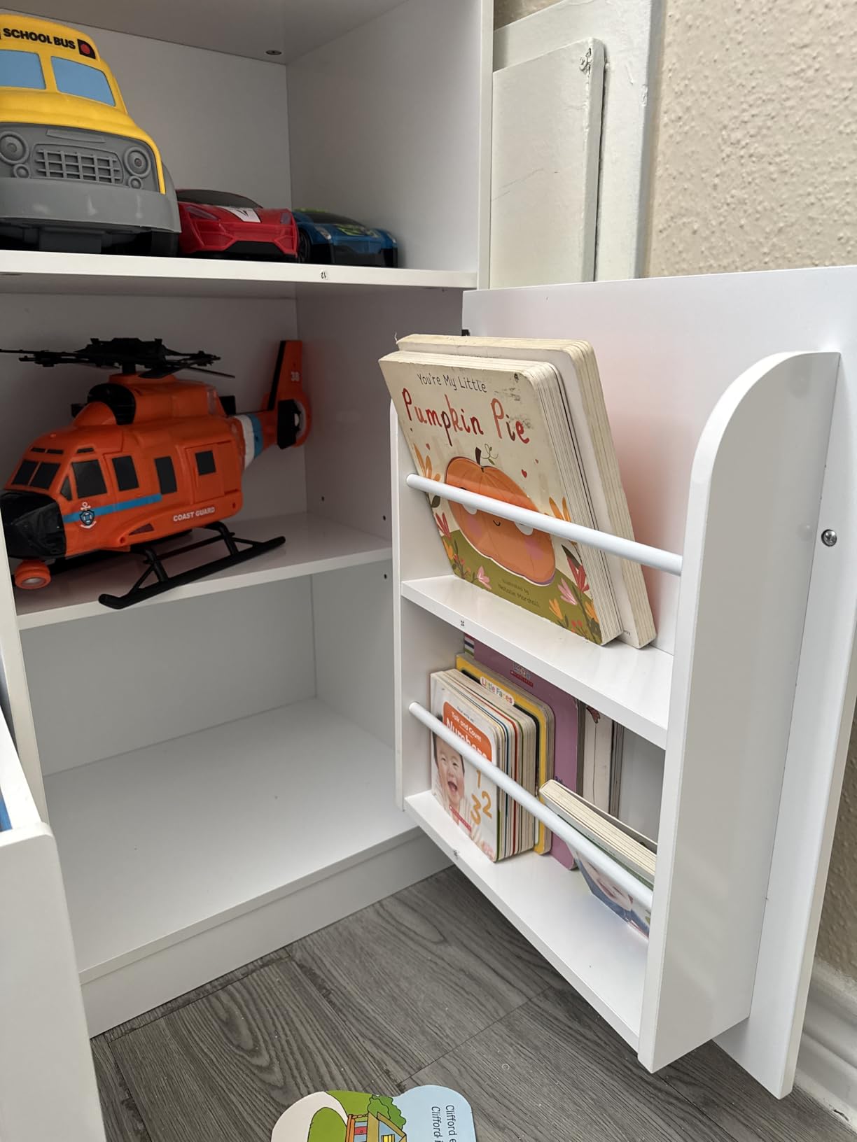 Toy Storage Organizer with Movable Drawer Toy Organizer for Kids | 5-in-1 Large Kids Bookshelf with 1 Large Movable Chests and 6 Toy Bins, Toy Organizers and Storage for Playroom, White customer photo 1