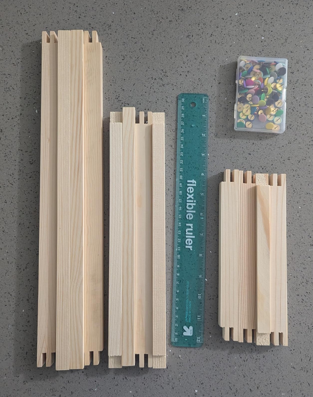 6 Sets Stretcher Bars for Needlework w/ 100 Tacks | 3 Sizes (8,12,16 Inch) 12pcs, Wooden Canvas Splicing Stretcher Bars, Needlepoint Embroidery Stitch Frame Set customer photo 1