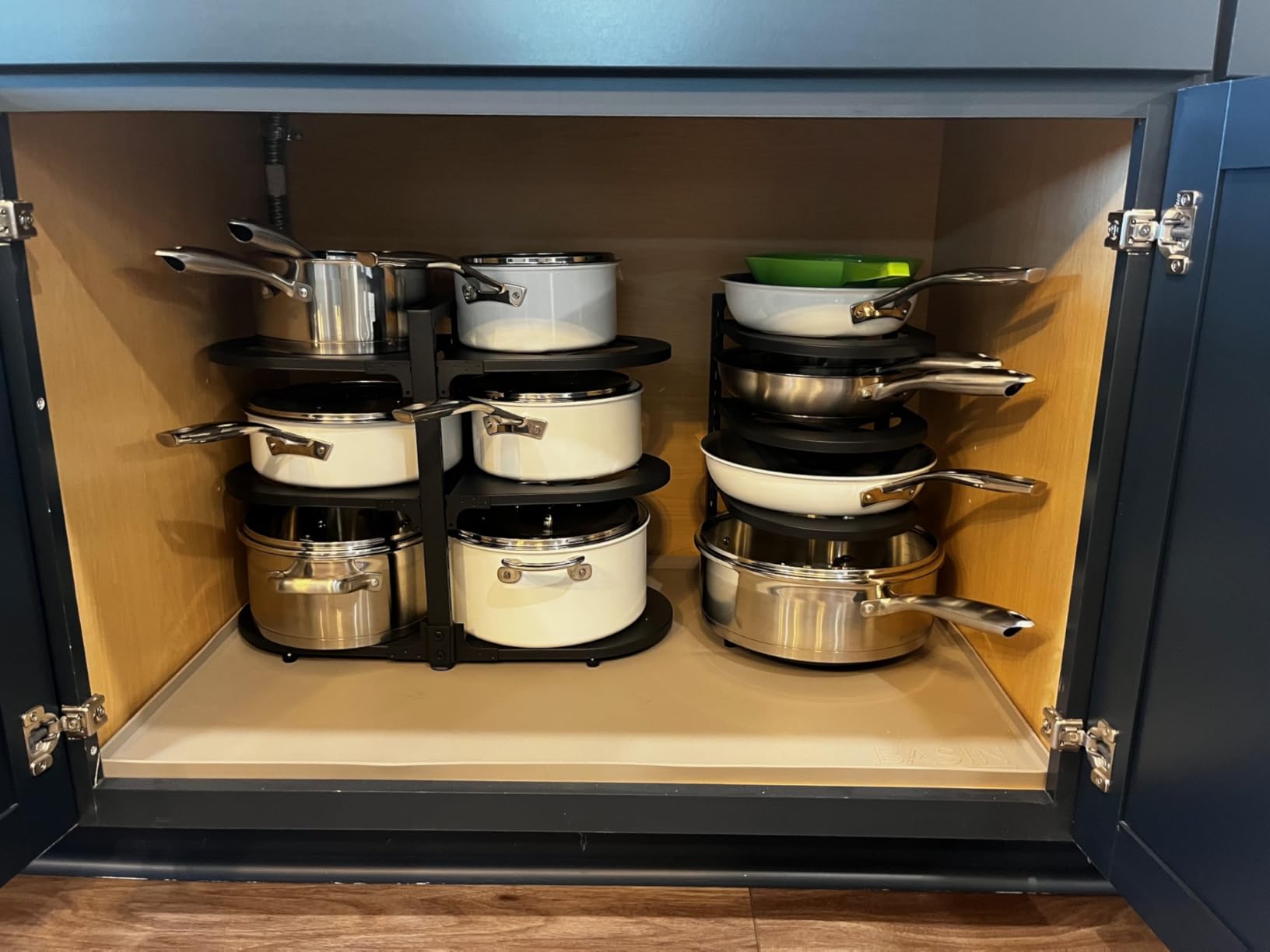 Adjustable Heavy Duty Pots and Pans Organizer Under Cabinet, 8-Tier Pot and Pan Organizers Inside Cabinet, Kitchen Cabinet Organizers and Storage, Black customer photo 2