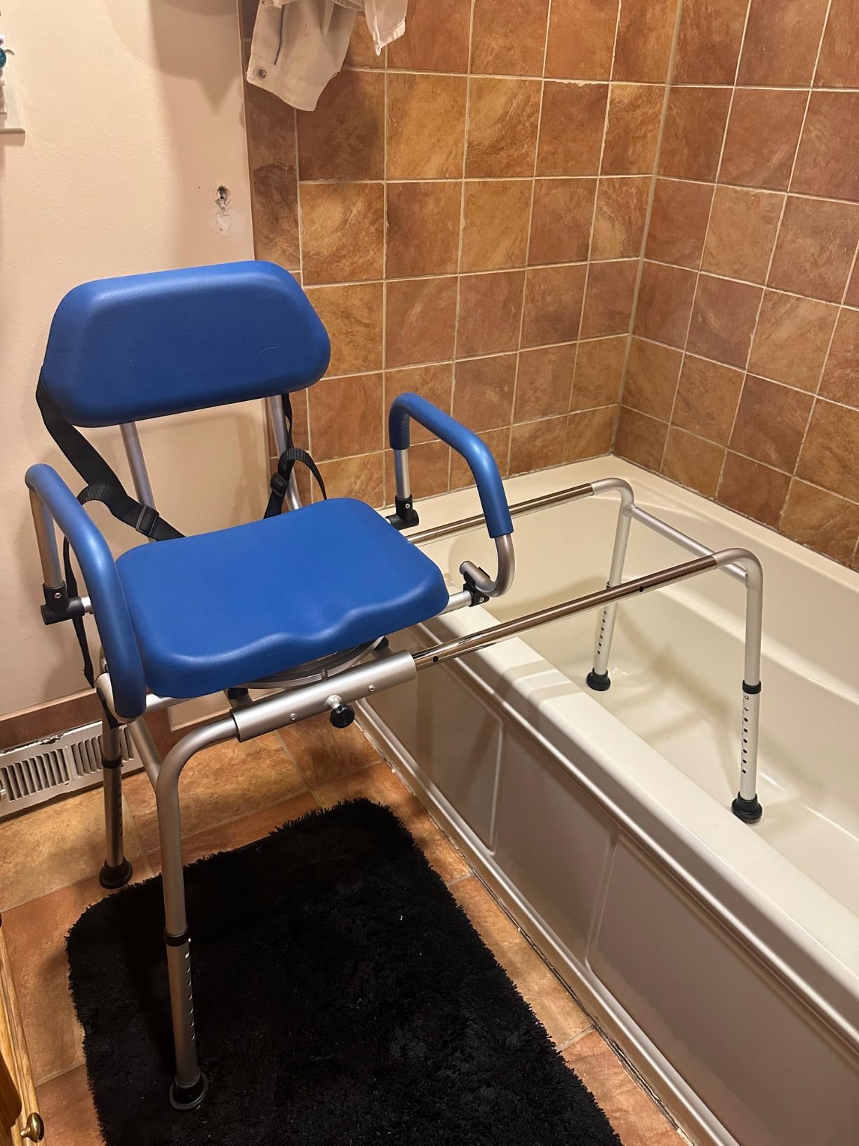 Loyoda Sliding Shower Chair Tub Transfer Bench for Bathtub, Padded with Pivoting Arms, Height Adjustable, FSA/HSA Eligible, 350 lbs customer photo 1