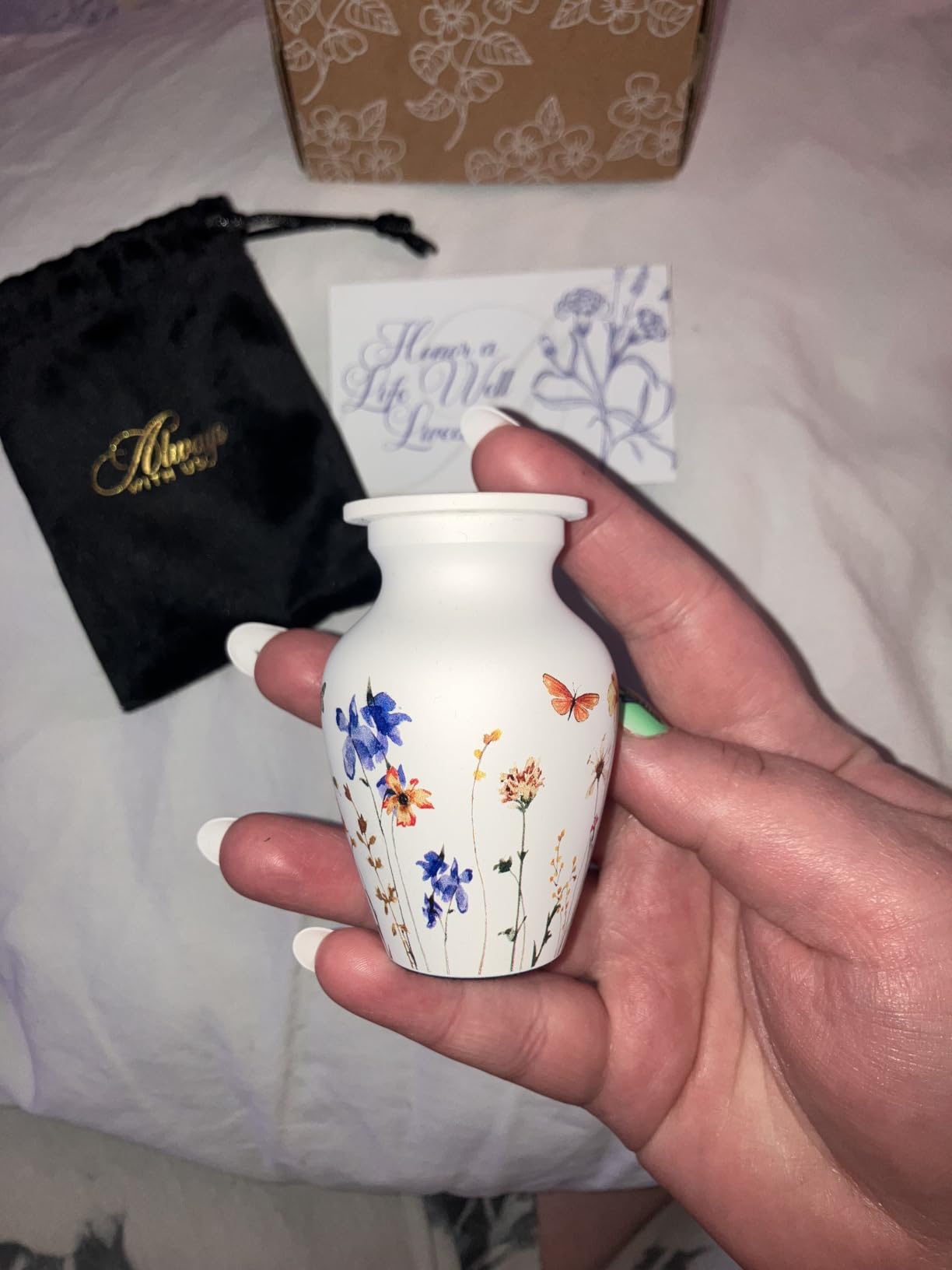 Cremation Urns for Human Ashes Adult Female - Handcrafted Keepsake - Wildflower Decorative Urn for Cremation, Funeral, Burial, Home customer photo 1
