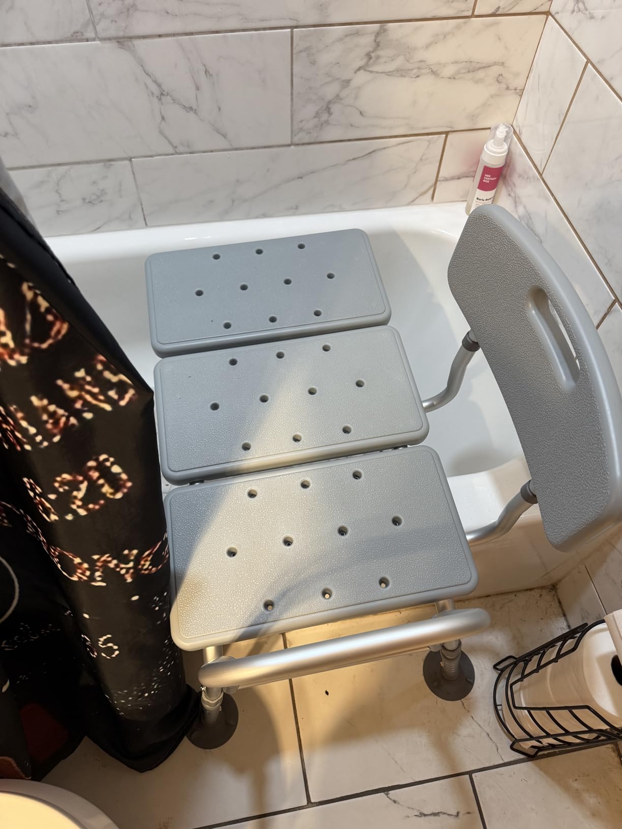 HOMLAND Tub Transfer Bench with Backrest for Bathtub, Height Adjustable, 400 lbs, Slip-Resistant Feet, Heavy Duty Shower Chair for Elderly and Disabled customer photo 1