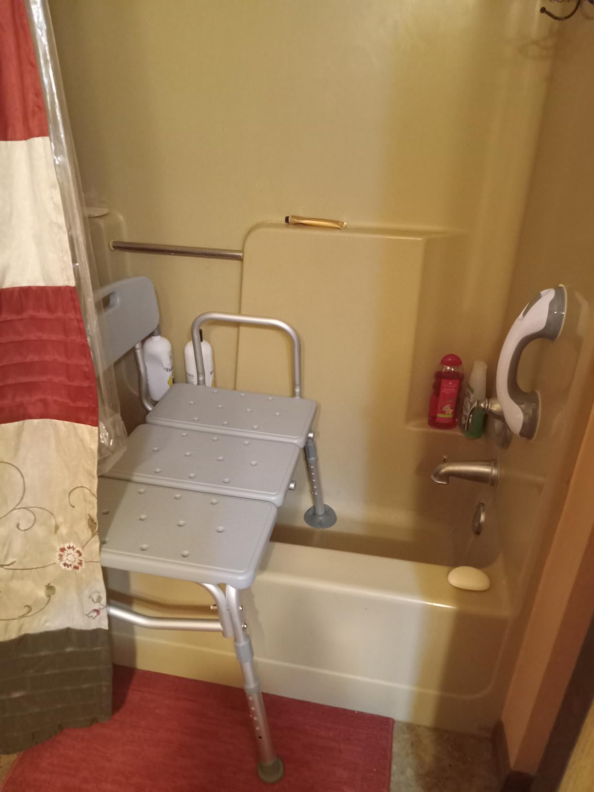HOMLAND Tub Transfer Bench with Backrest for Bathtub, Height Adjustable, 400 lbs, Slip-Resistant Feet, Heavy Duty Shower Chair for Elderly and Disabled customer photo 2