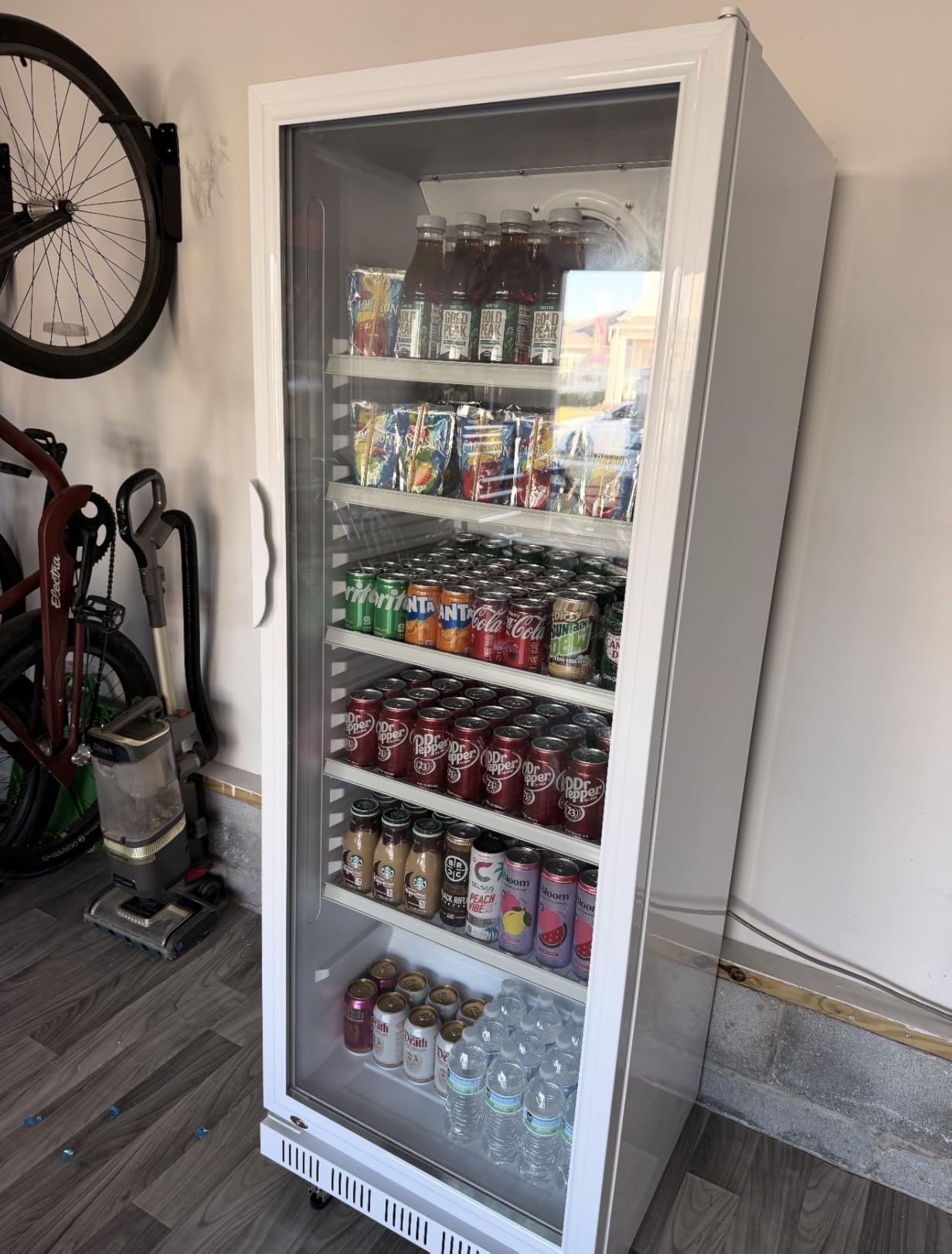 Glass Door Beverage Display Refrigerator 360L 600 Can White | Fast cool, low noise, self-closing door, glass door, for store/office customer photo 2