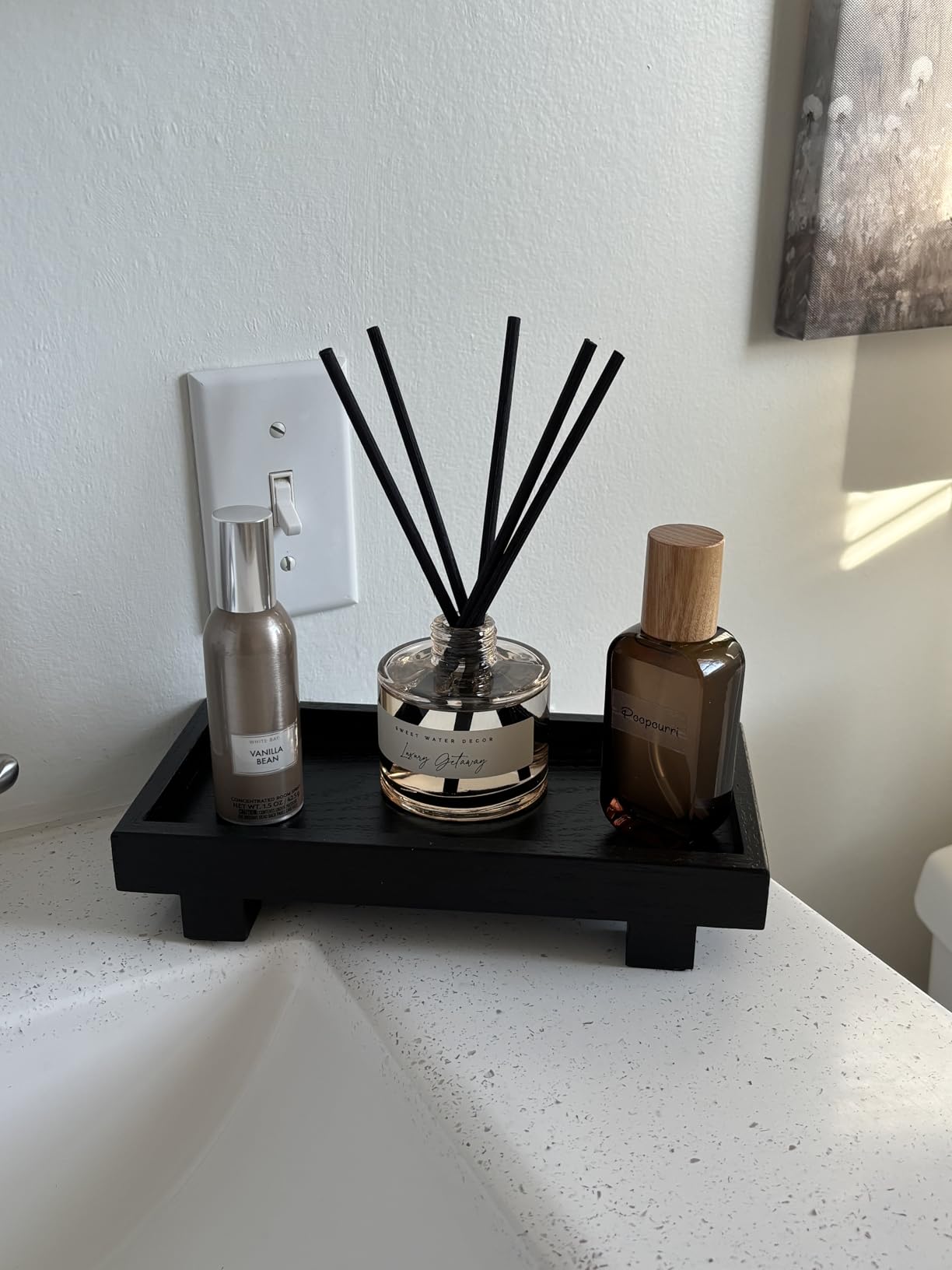 Sweet Water Decor Luxury Getaway Reed Diffuser - Hotel Scent Diffuser with Long-Lasting Premium Fragrance of Leather, Iris, Sandalwood for 4 Months - Ideal for Home Decor customer photo 1