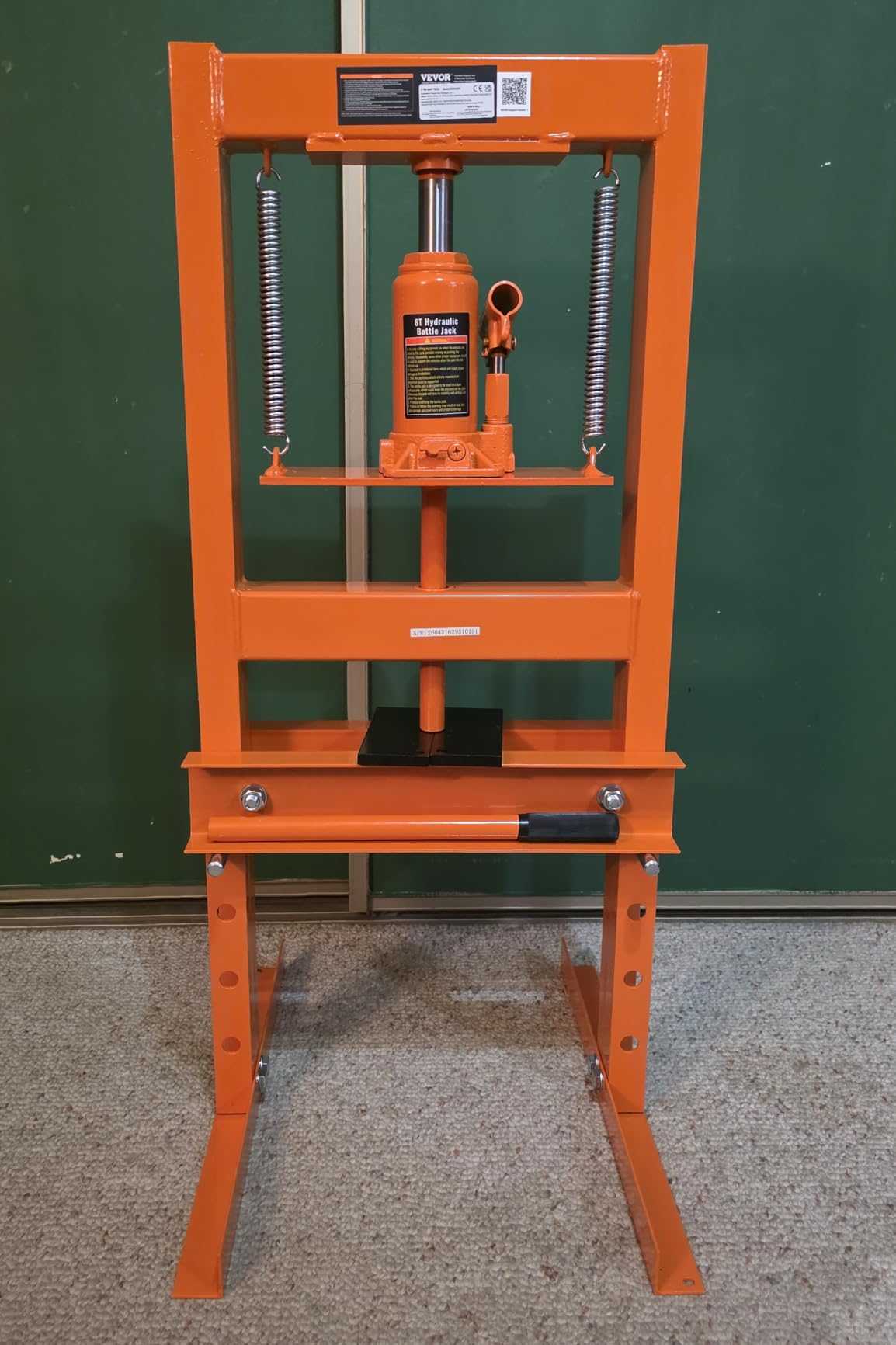 VEVOR Hydraulic Shop Press, 20 T H-Frame Pneumatic Shop Press with Press Plate, Stable Garage Floor Adjustable Hydraulic Press with Triangular Support, Fit for Bending, Straightening & Stamping customer photo 1