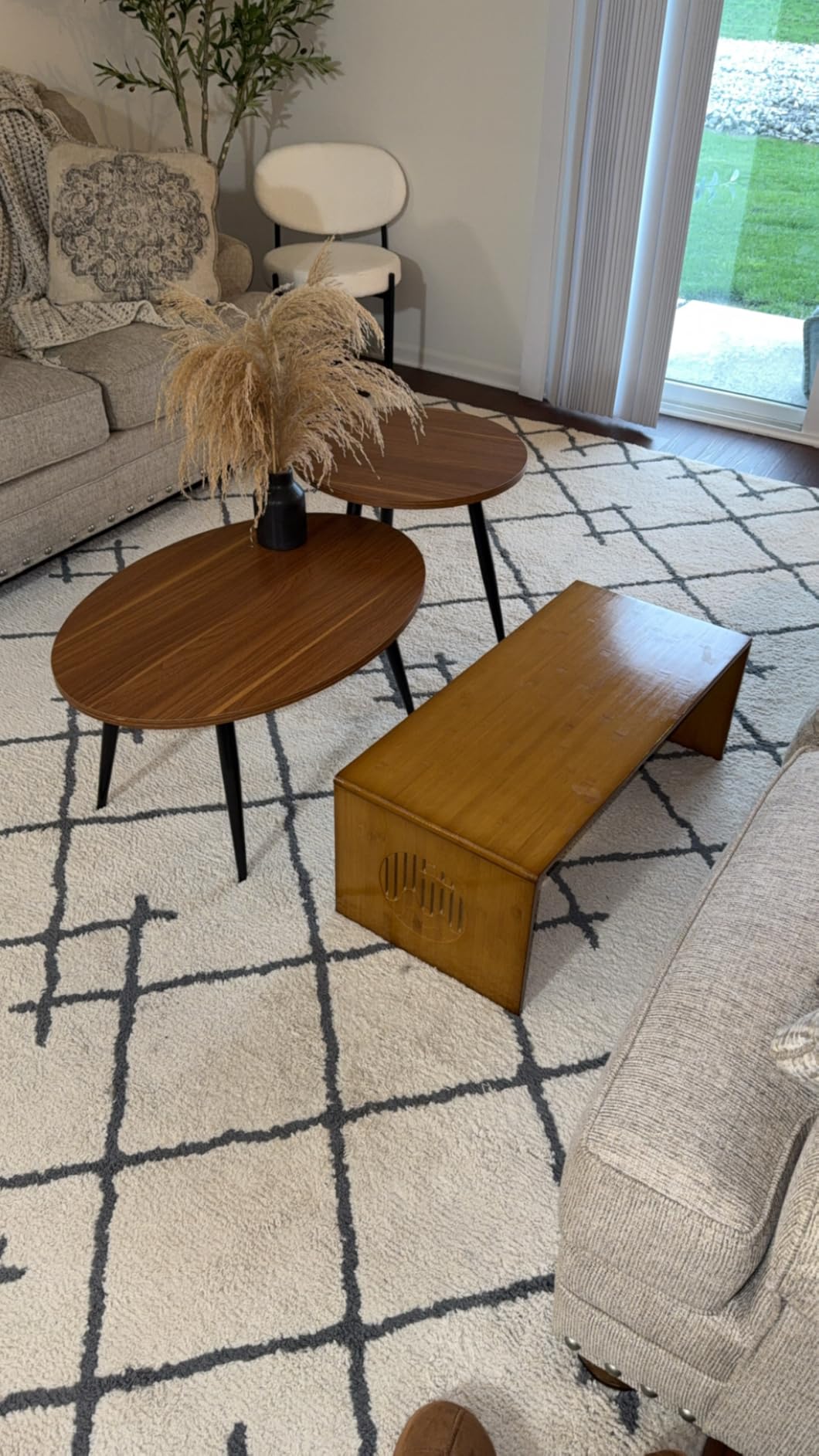 Folding Floor Table, Japanese Coffee Table, Low Bamboo Desk | for Laptop Work, Meditation, Tea Ceremony and Picnic Use, Multi-purpose - No Assembly 31.5 Inch customer photo 1