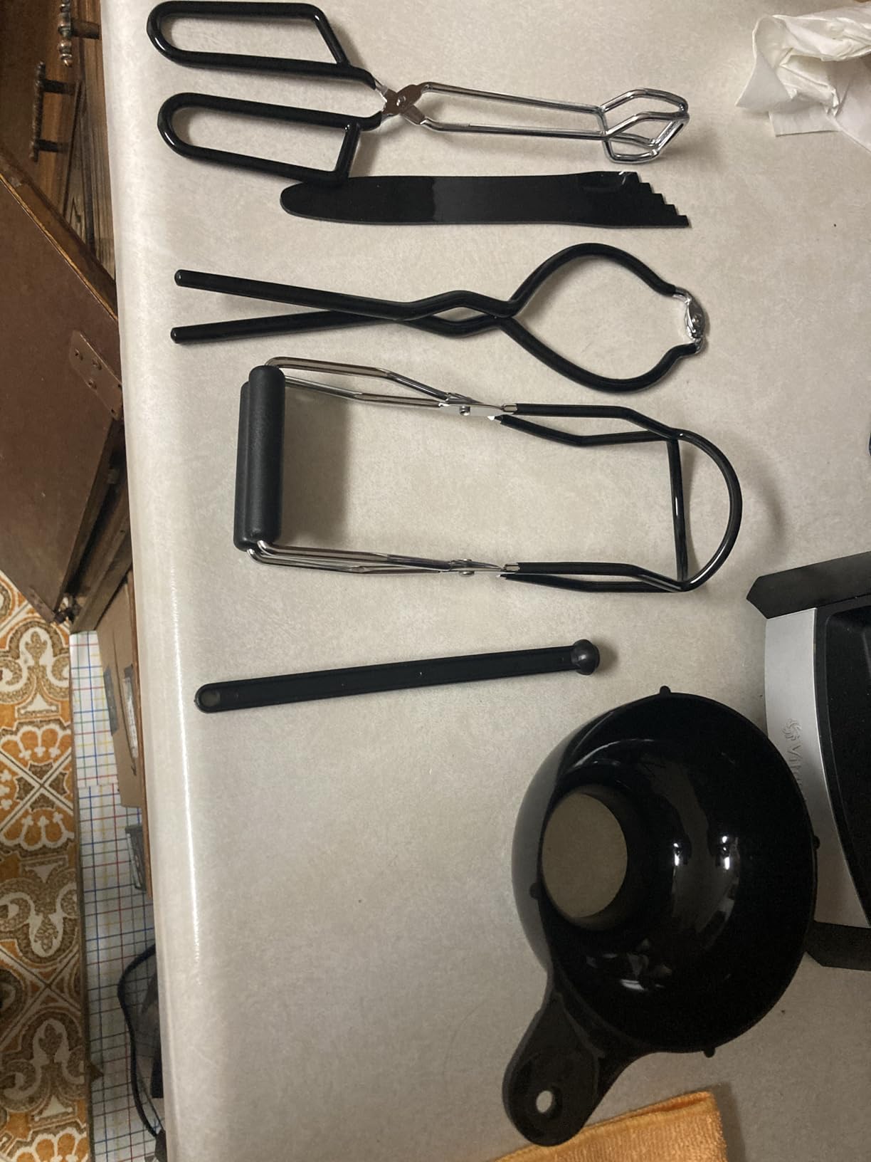 Canning Supplies Starter Kit, Canning Kit for Beginners of 9 with Jar Lifter, Wide Mouth Funnel, Wrench, Tongs, Lid Lifter, Bubble Popper, Canning Labels, ladle, Measuring spoon - Blue customer photo 2