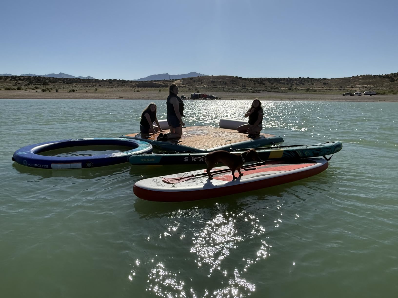 Retrospec Siesta Dock, Inflatable Floating Dock, Inflatable Platform, Lake | 10'x10', Lake Essentials, Lake Toys, Lake Float, Floating Mat, 15 D-Rings, Grab Handles, Puncture Resistant, 1050lb Capacity customer photo 1