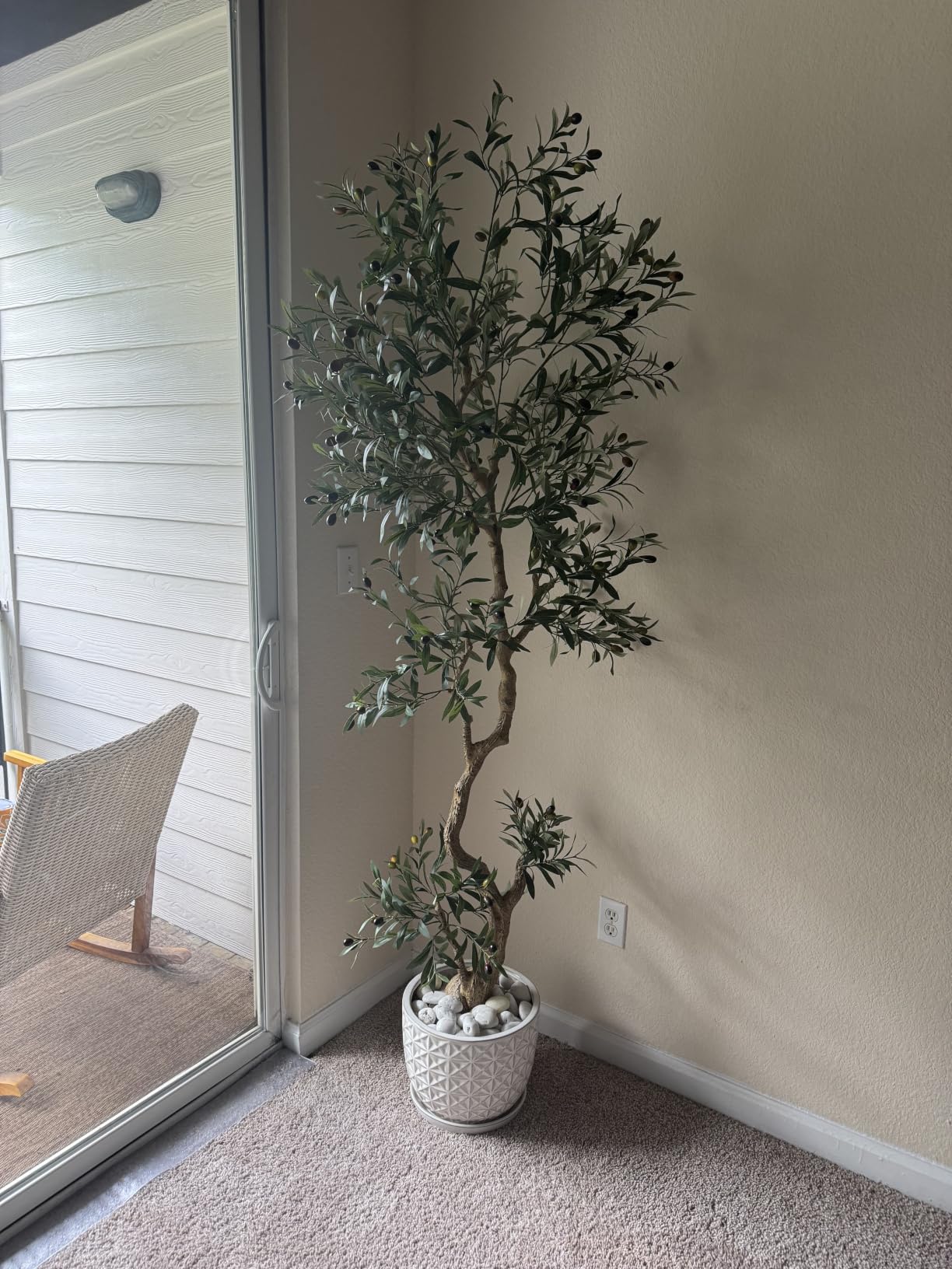 Fake Olive Tree 6.0 Feet - Artificial Plants Indoor, Faux Olive Tree, Fake Tree for Home Decor, Faux Trees Indoor for Living Room, Office, Bedroom - Tall Artificial Trees for Home, Designer Tree customer photo 1