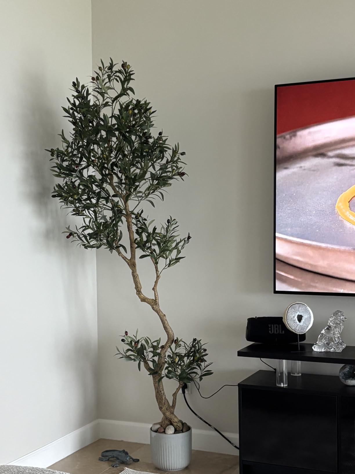 Fake Olive Tree 6.0 Feet - Artificial Plants Indoor, Faux Olive Tree, Fake Tree for Home Decor, Faux Trees Indoor for Living Room, Office, Bedroom - Tall Artificial Trees for Home, Designer Tree customer photo 2