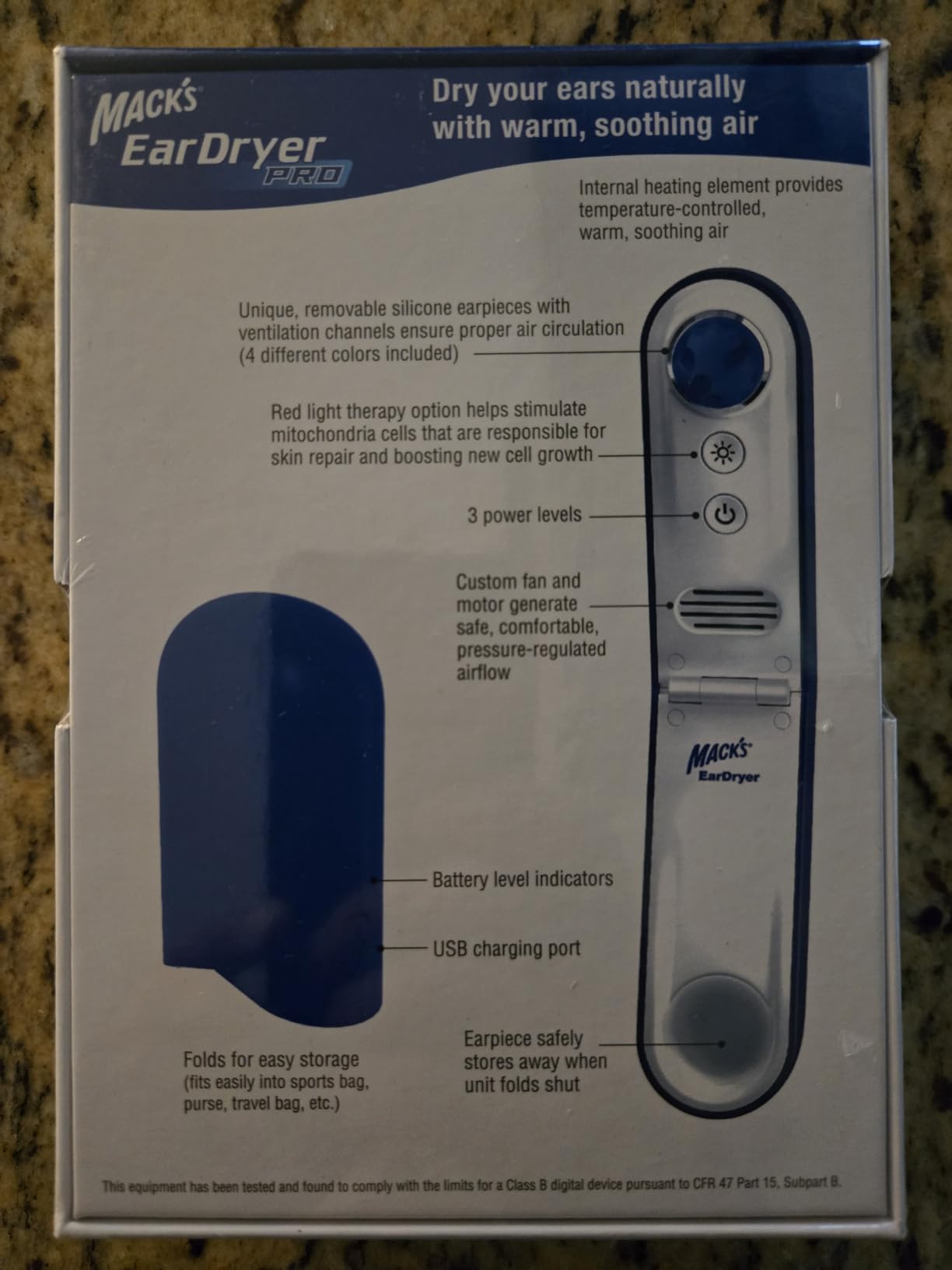 Mack's Ear Dryer PRO Rechargeable Warm Air Ear Water Drying Aid with Red Light Therapy and 3 Power Levels for Swimmers' Ears, Showering, Water Sports, Surfing, Scuba, and Hearing Aids customer photo 2