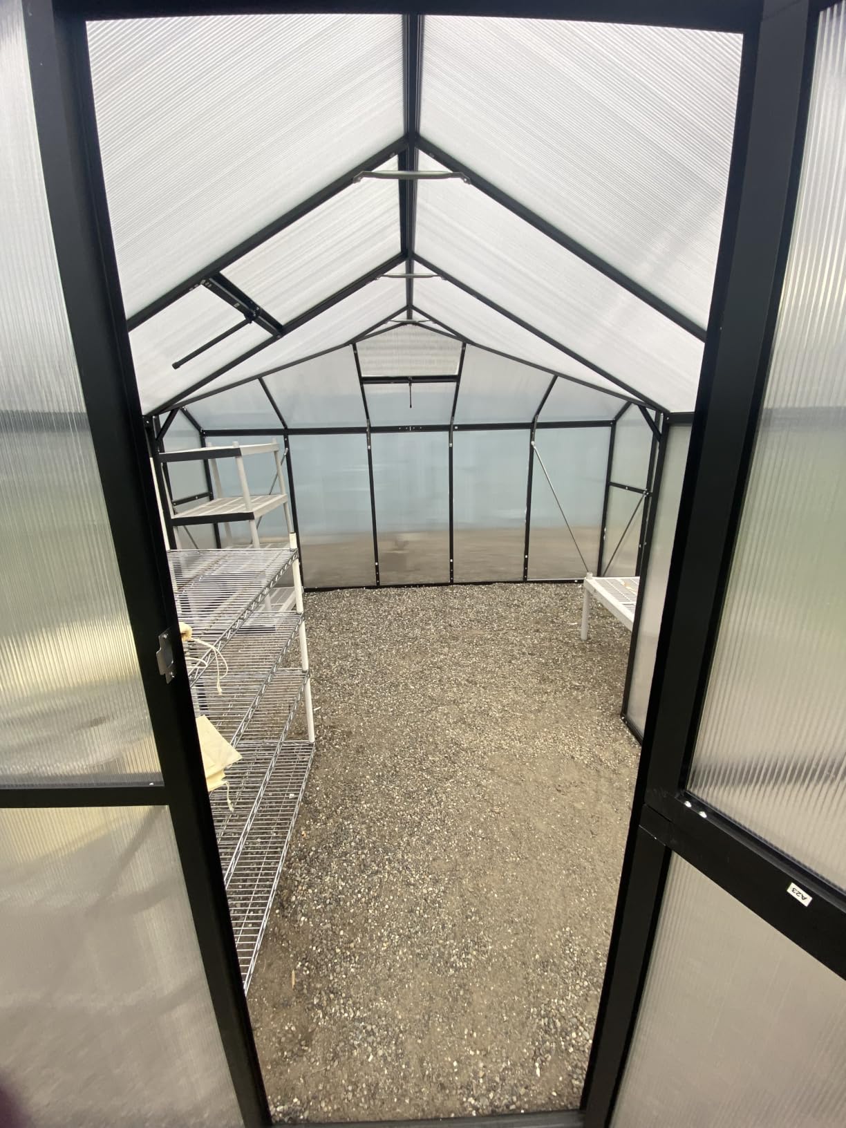 8x14 FT Greenhouse with Hygrometer, Windproof UV Protection Green Houses | Heavy Duty Aluminum Frame Polycarbonate Greenhouses Drainage Channel Roof Vent for Backyard or Garden Use customer photo 2