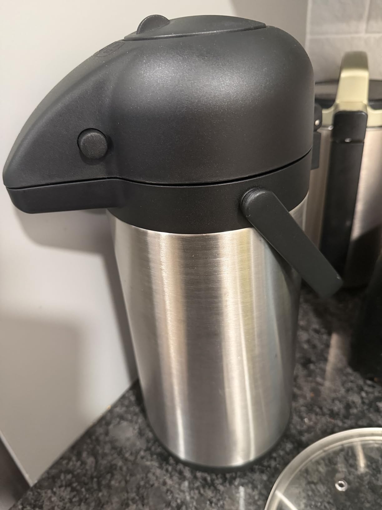 Coffee Carafe for Keeping Hot - Gezoss 102OZ / 3L Airpot Coffee Dispenser with Pump - Large Coffee Carafe for Hot Drinks Tea Liquid - Insulated Stainless Steel Hot Water Beverage Urn for Parties customer photo 1