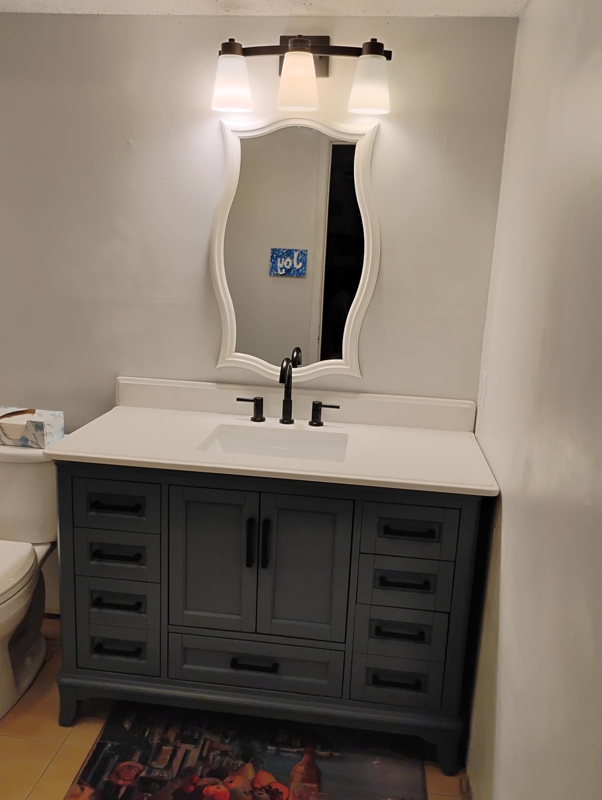 48 Inch Bathroom Vanity with Sink, Modern Steel Blue Bathroom Vanities with Soft Closing Doors & Dovetail Drawers, Quartz Countertop, No Assembly Required customer photo 2