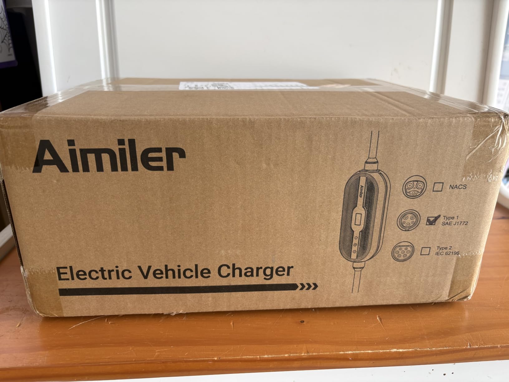 AIMILER Level 2 Electric Vehicle (EV) Charger(WiFi APP/Plug-Play), 40A, 25ft Cable ETL Certified, 220V-240V NEMA 14-50P Plug EVSE w/ J1772 Connector, Portable EV Car Charging Stations (Jet) customer photo 2