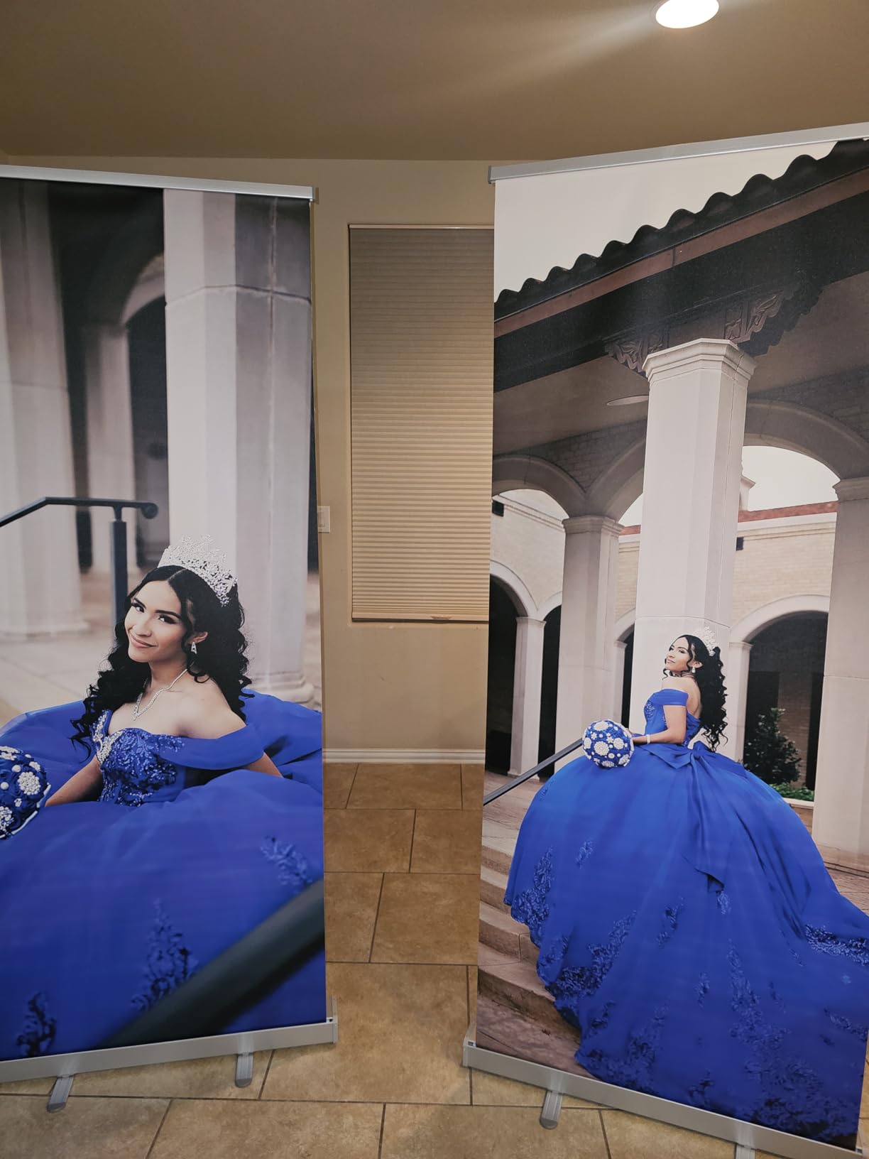CUSTOM Retractable Banner Stand, Banners are made from curl-free fabric for trade shows, advertising, event displays, with Heavy Duty Frame and Travel case, MADE IN USA (60
