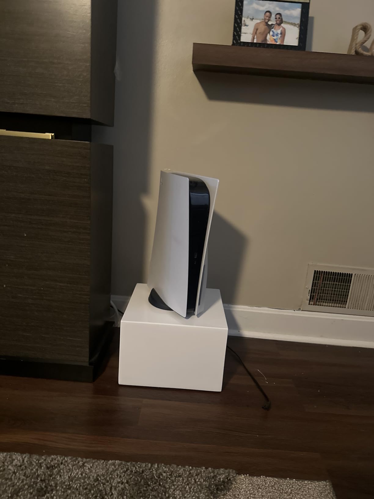 Cube Display Pedestal Stand, Square White Display Risers Columns | 11.8*11.8*15.7in, Wood Decorative Side Table, Party Event Decor Platform Base Showcase customer photo 1