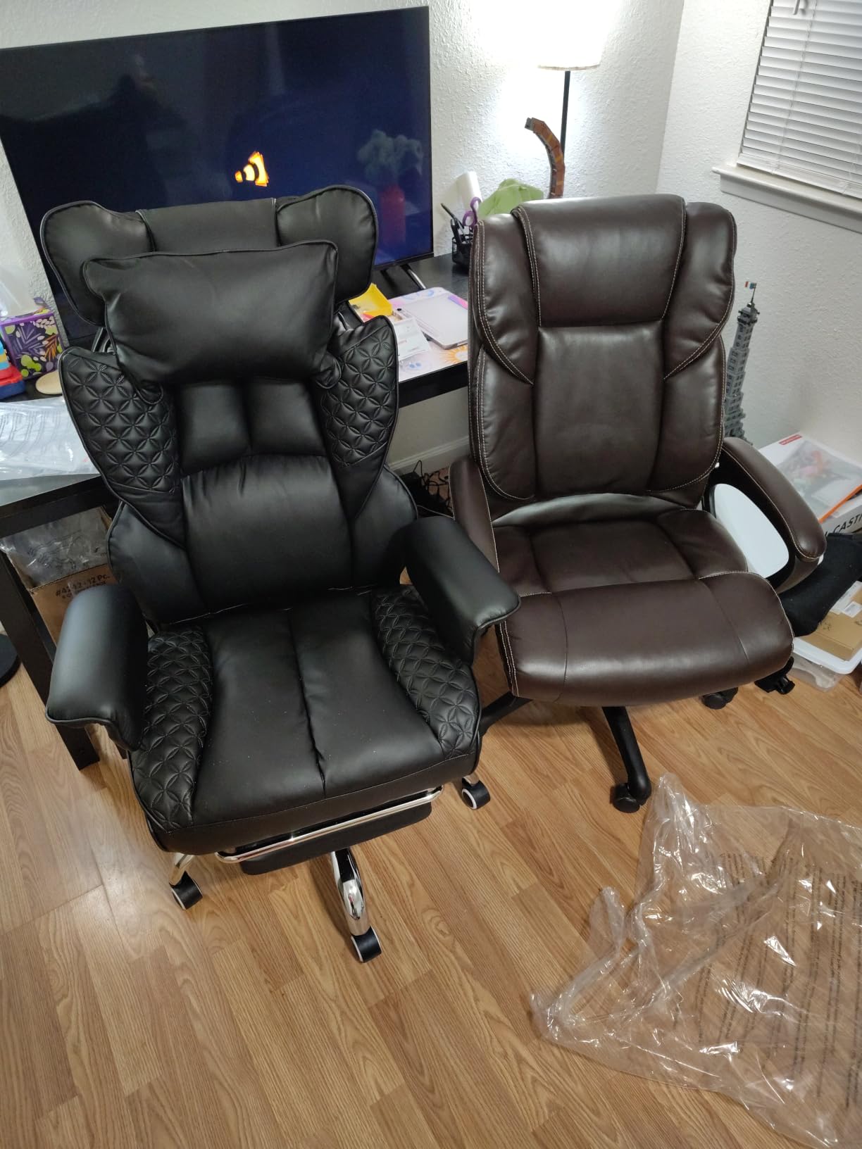 GTPLAYER Big and Tall Gaming Chair 400lbs Heavy Duty Office Chair with Foot Rest & Ergonomic Pocket Spring Lumbar Support, High Back 3D Saddle Shaped Cushion for Back Pain Relief, Matte-Black customer photo 2