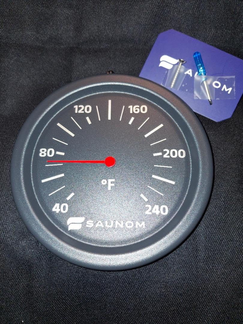 Premium Aluminum Rounded Sauna Thermometer - Large Numbers, Durable and Long Lasting Easy to Install Fahrenheit customer photo 2