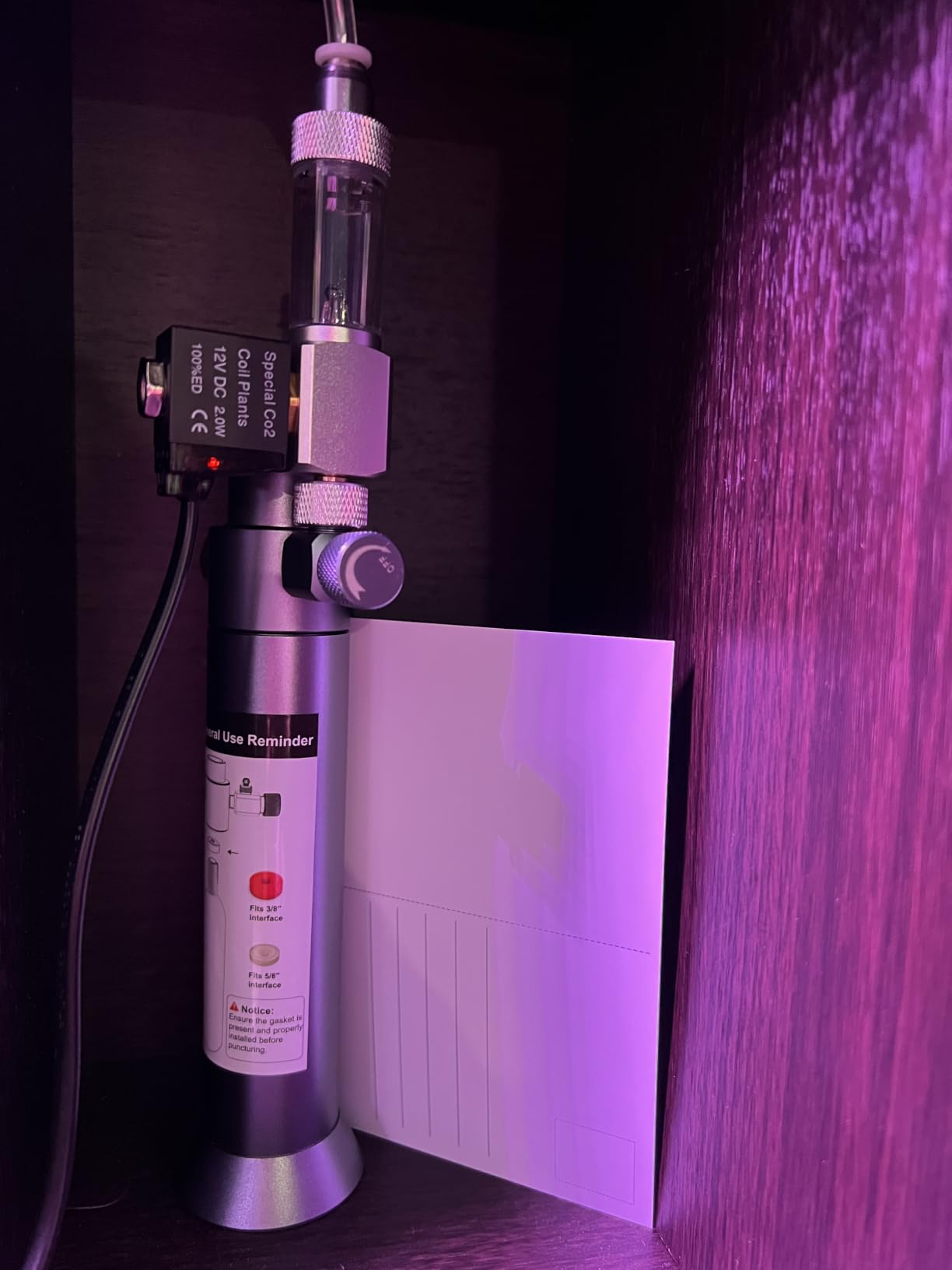 FZONE Desktop Aquarium CO2 System, 45g CO2 Cartridge, 5/8