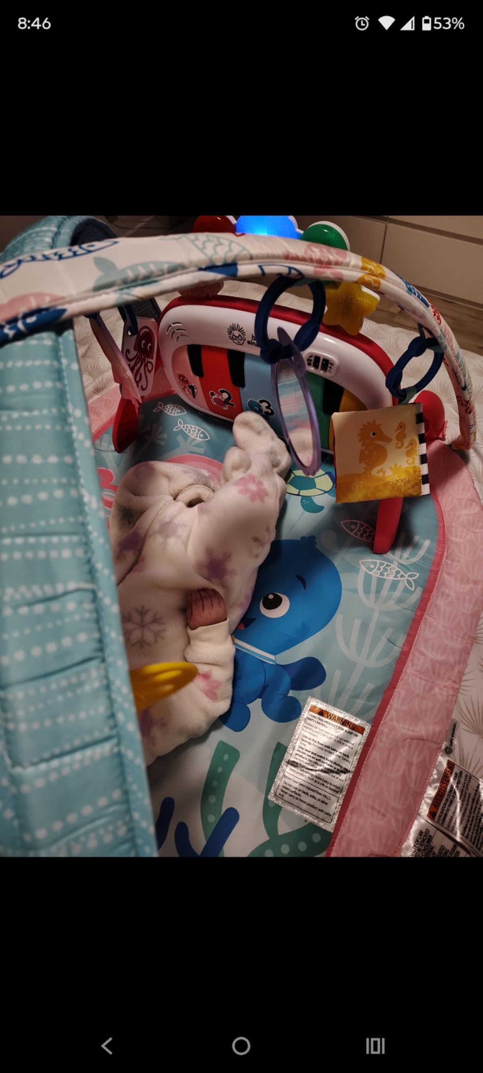 Baby Einstein Ocean Explorers 4-in-1 Kickin Tunes Jellyfish Jamboree Music & Language Discovery Gym, Pink, Ages 0 Months and Up customer photo 2