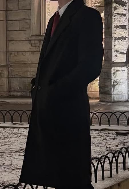 xxiticat Men Winter Trench Coat Quilted Long Jacket Overcoat Wool Pea Coat | Casual Formal Business Warm Windbreaker Long Sleeve Notch Lapel Single Breasted Cotton Fleece Lining Dress Peacoat Outerwear customer photo 1