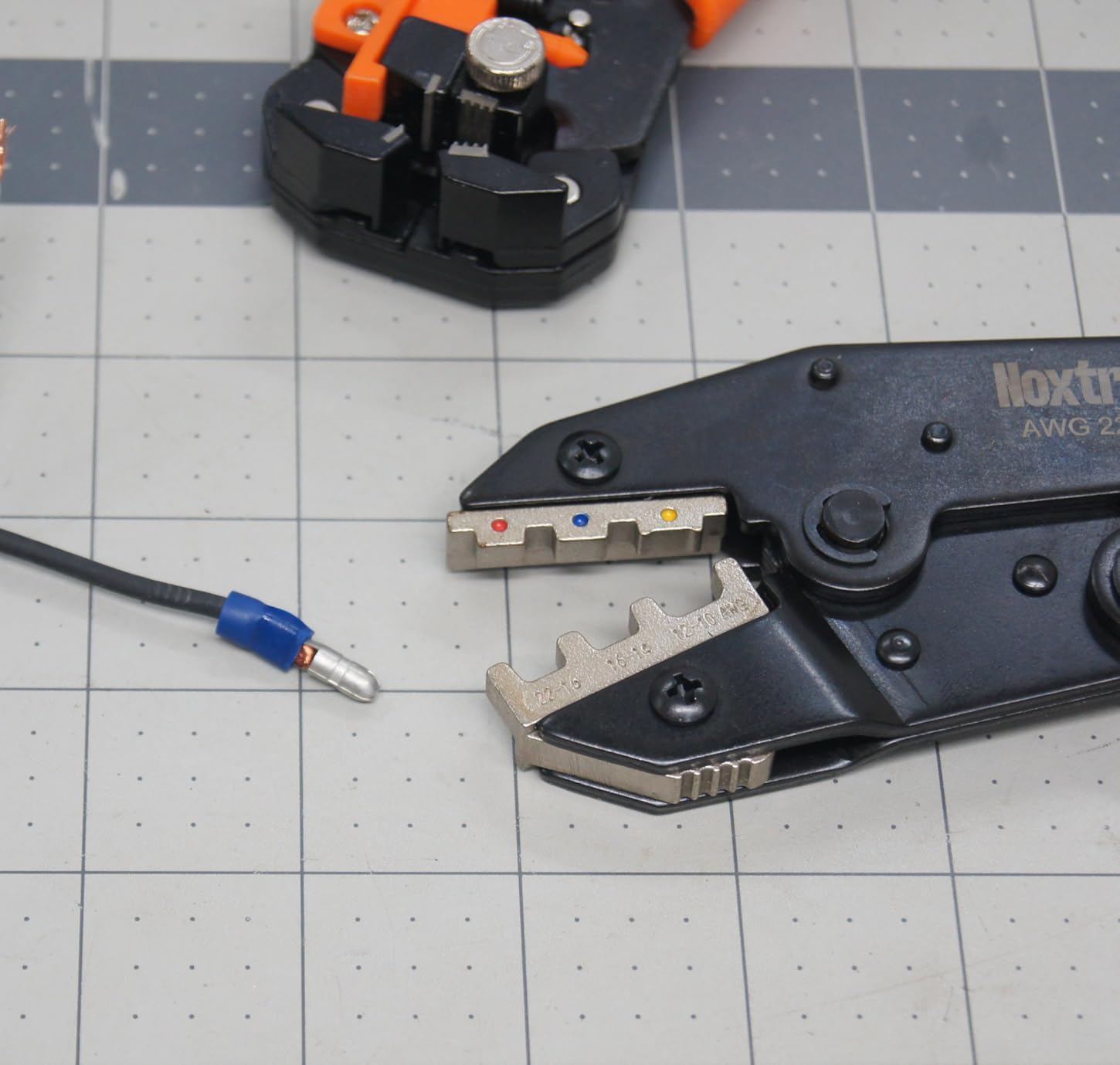 Wire Stripper and Crimping Tool Set, 2-Piece Electrical Tool Kit | AWG24-10 self-adjusting stripper and AWG22-10 ratcheting crimper for heat shrink connectors and insulated terminals customer photo 1